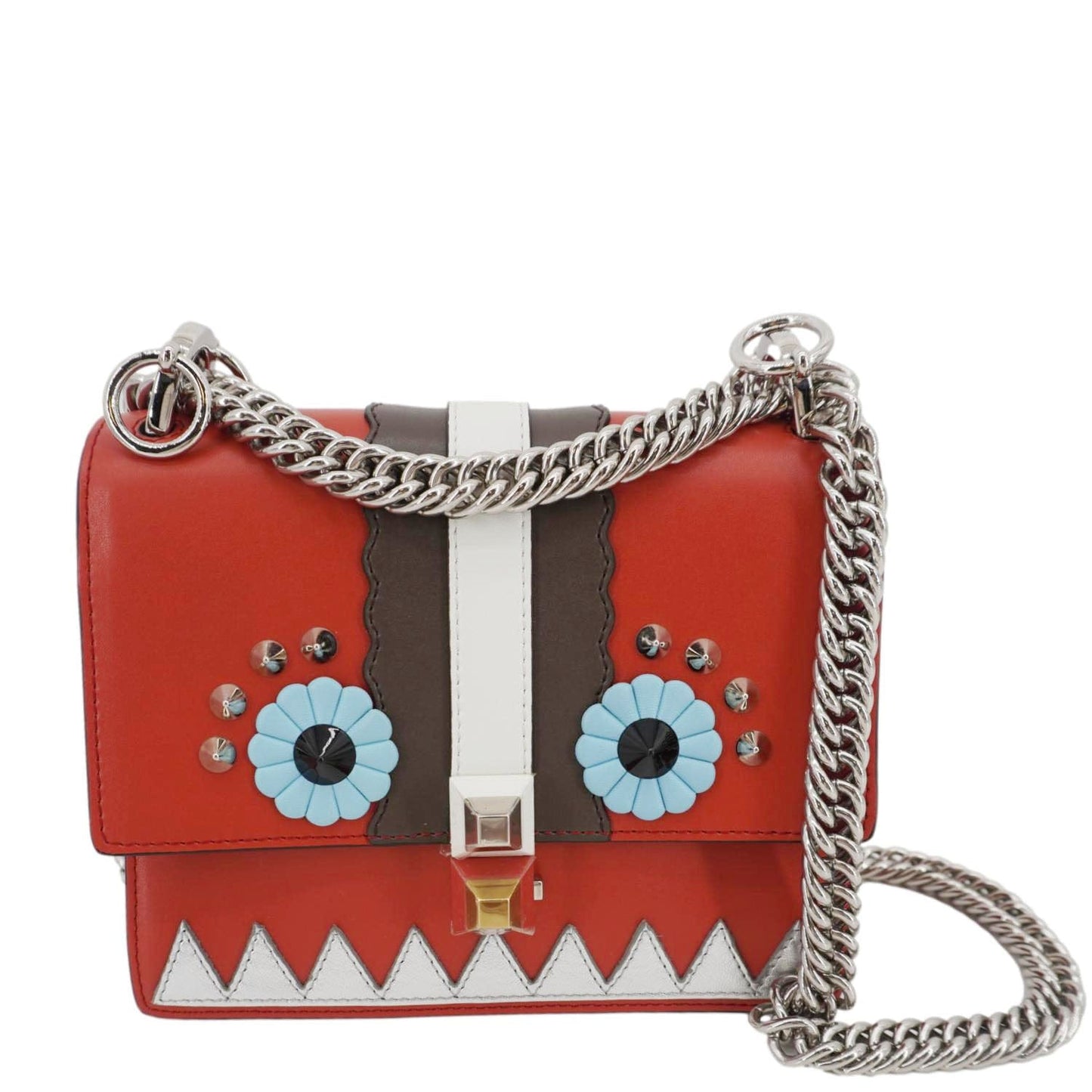 Fendi Kan I Leather Red Shoulder Bag Style 5