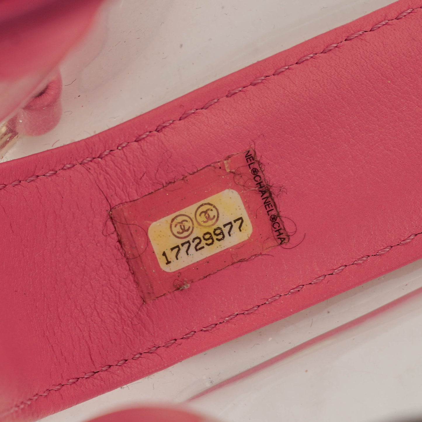 Chanel Small CC Chain Pink Vinyl And Transparent Shoulder Bag