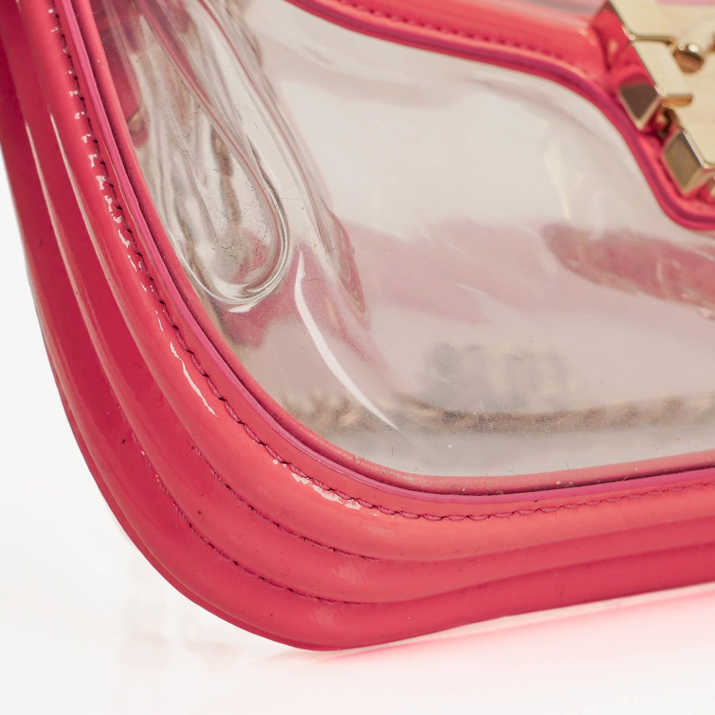 Chanel Small CC Chain Pink Vinyl And Transparent Shoulder Bag
