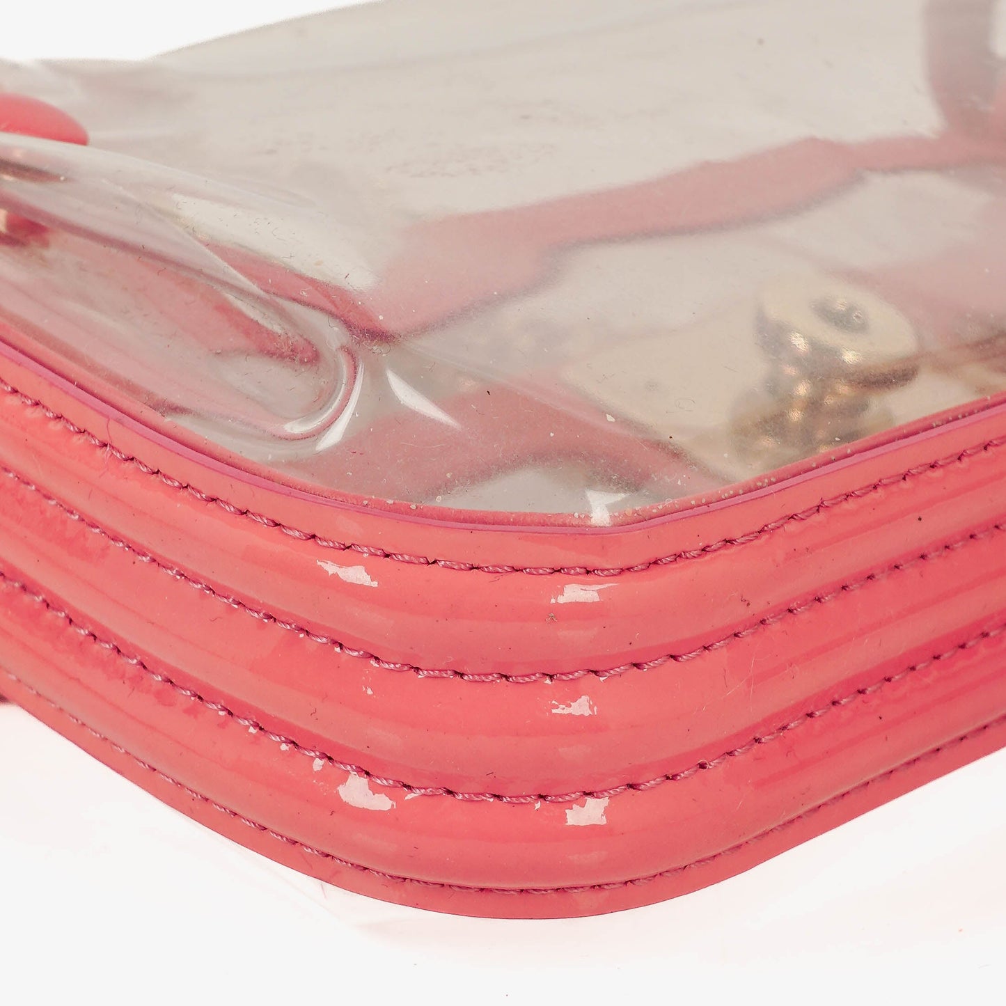 Chanel Small CC Chain Pink Vinyl And Transparent Shoulder Bag