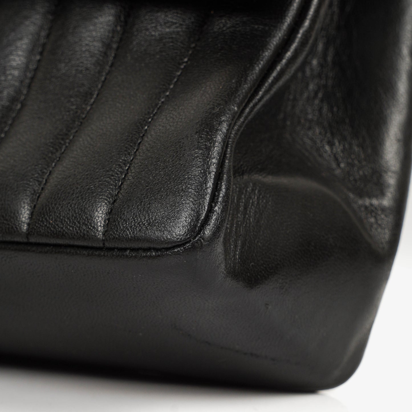 Chanel Vertical Quilted Black Leather Single Flap Bag With 24K Gold-Plated Hardware