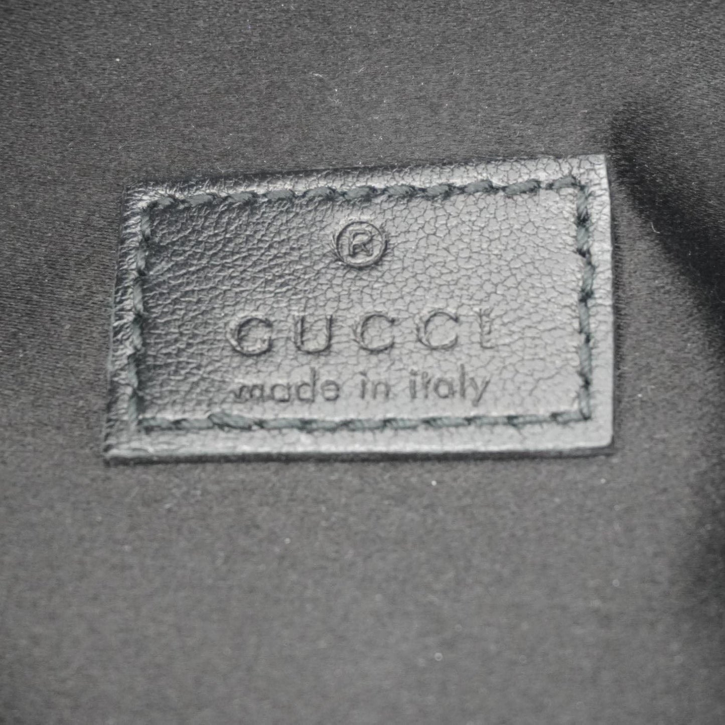 GUCCI Horsebit Slim Small GG Monogram Denim Hobo Shoulder Bag Black 774719