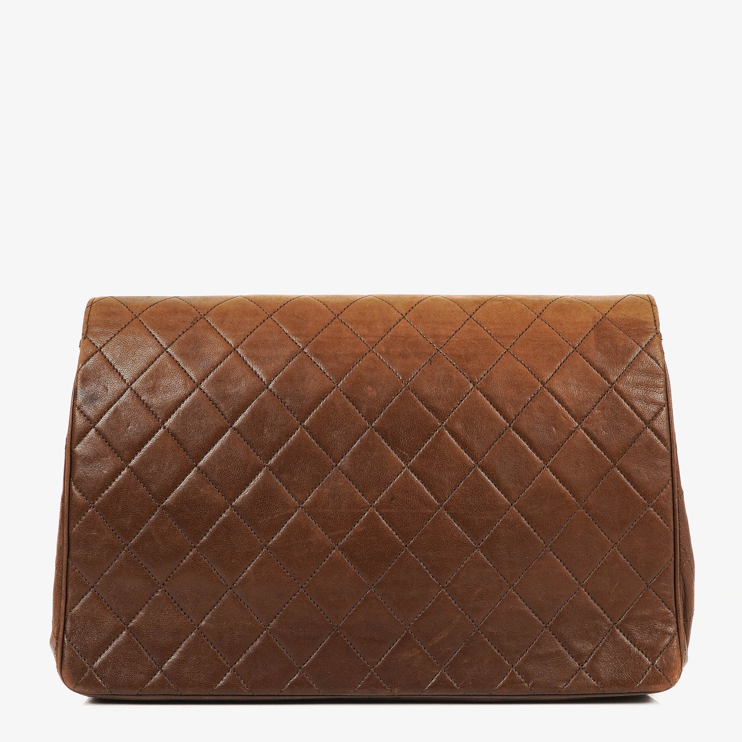 Chanel Half-Moon Flap Bag Brown Quilted Lambskin 24K Gold-Plated Hardware
