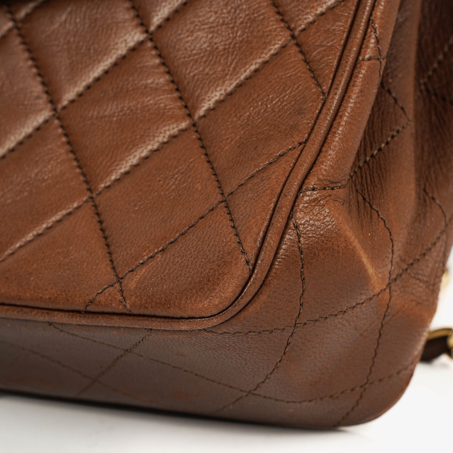 Chanel Half-Moon Flap Bag Brown Quilted Lambskin 24K Gold-Plated Hardware