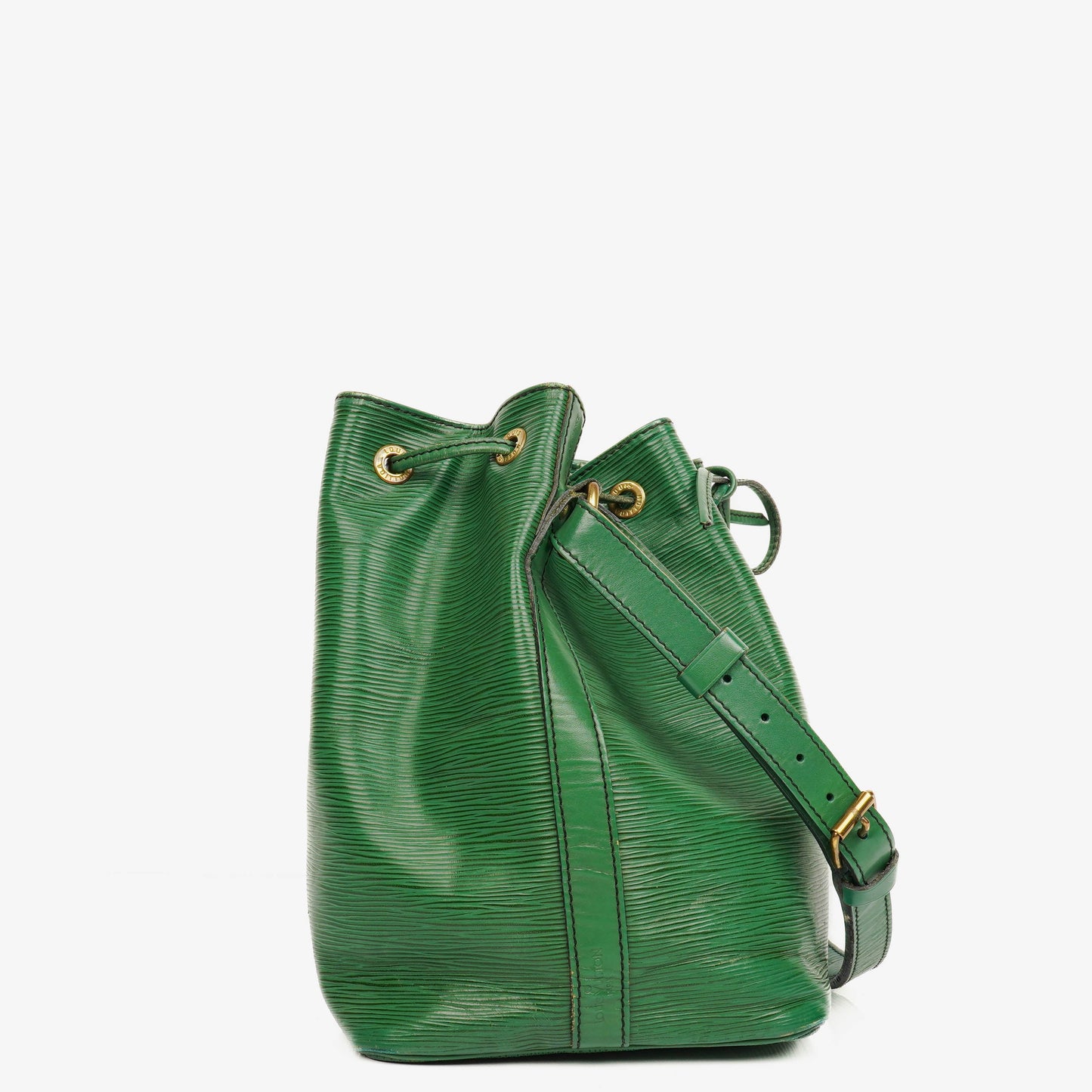 Authentic Louis Vuitton Petit Noe Green EPI Leather Shoulder Bag