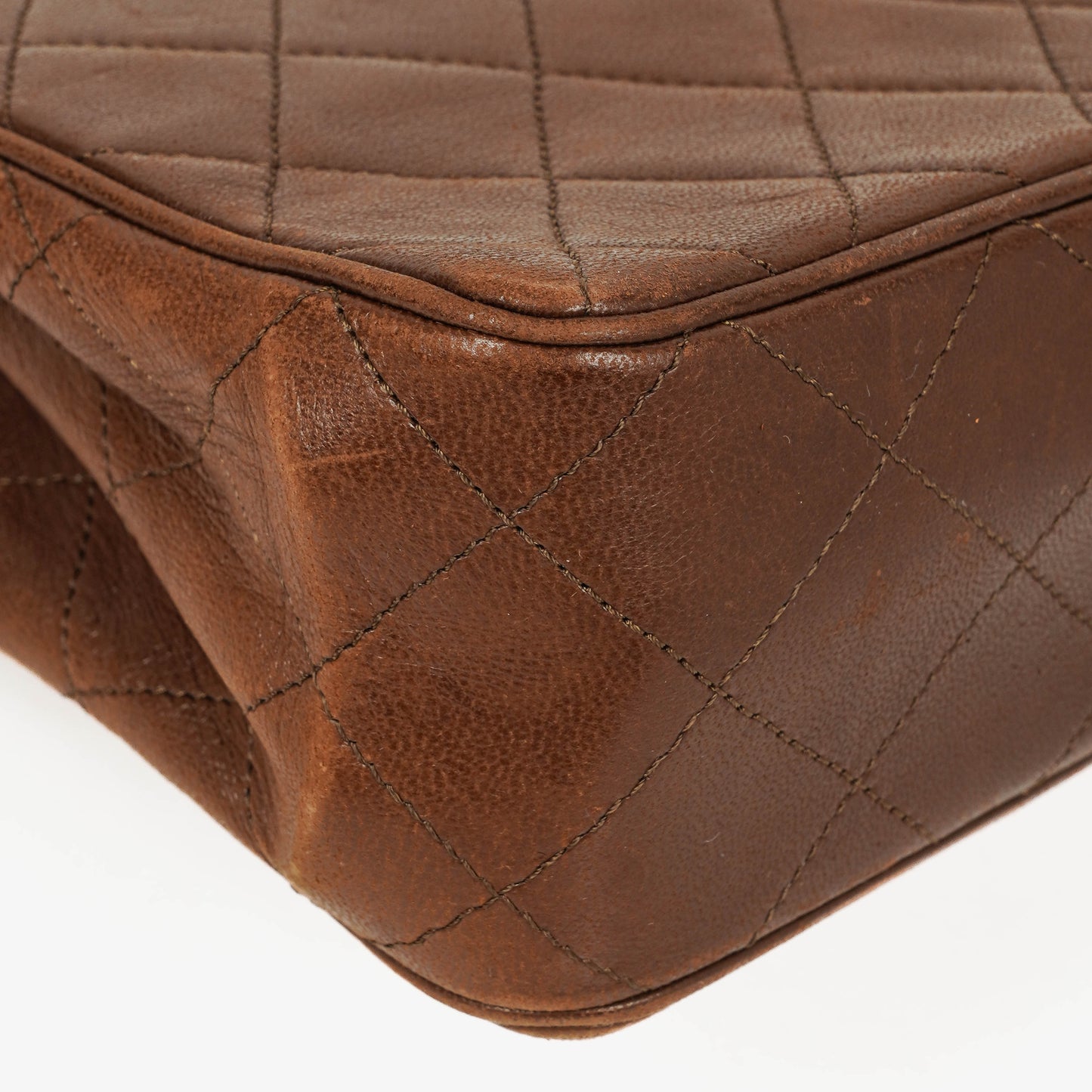 Chanel Half-Moon Flap Bag Brown Quilted Lambskin 24K Gold-Plated Hardware