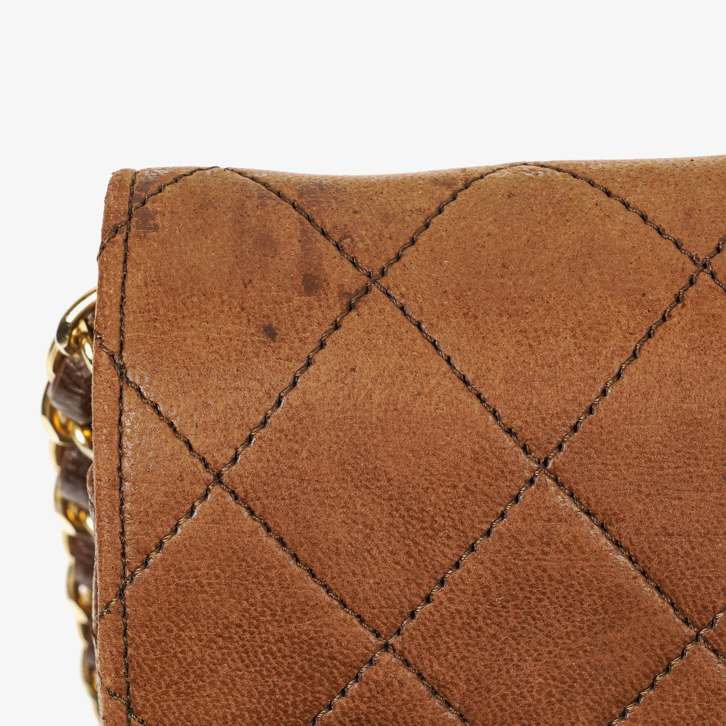 Chanel Half-Moon Flap Bag Brown Quilted Lambskin 24K Gold-Plated Hardware