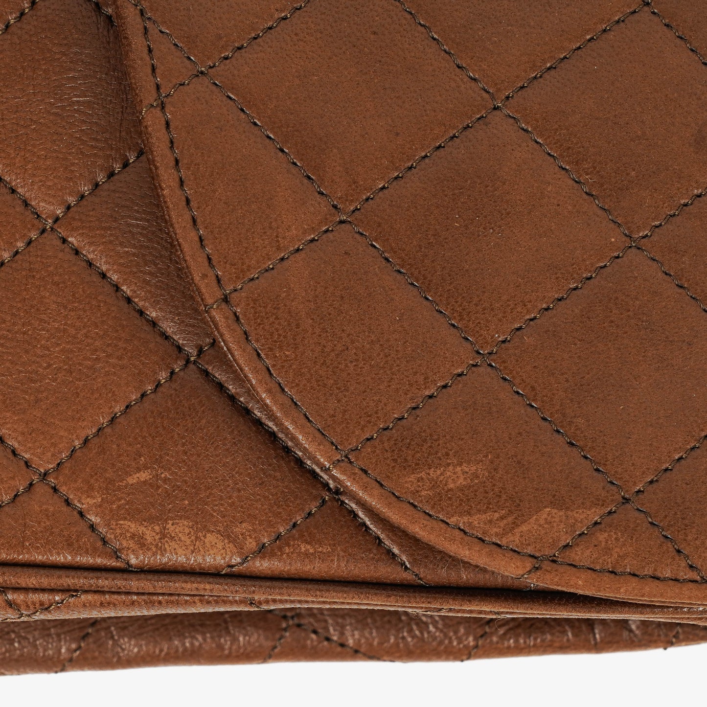 Chanel Half-Moon Flap Bag Brown Quilted Lambskin 24K Gold-Plated Hardware