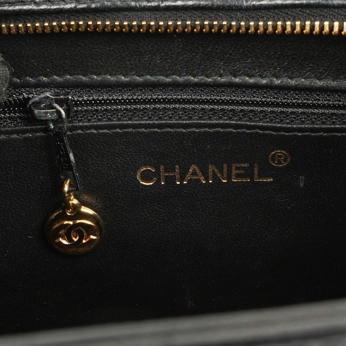 Chanel Black Leather Camellia Top Handle Bag