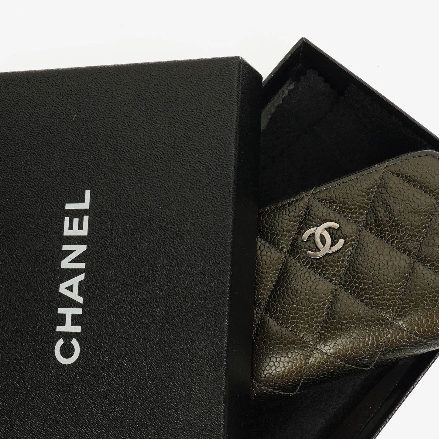 Chanel Quilted Caviar Leather O-Zip Coin Purse