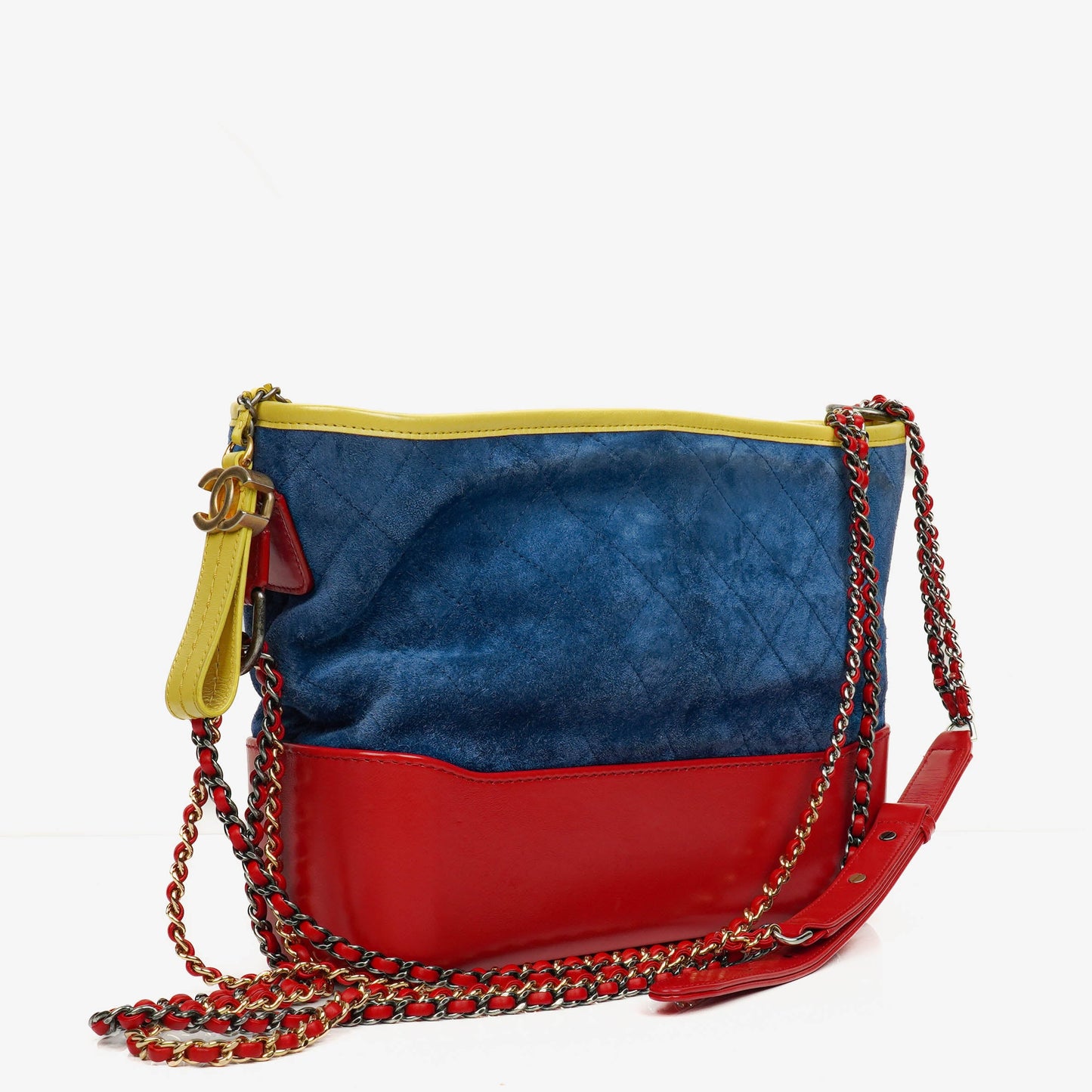 Chanel Multicolor Quilted Suede and Leather Medium Gabrielle Hobo Bag