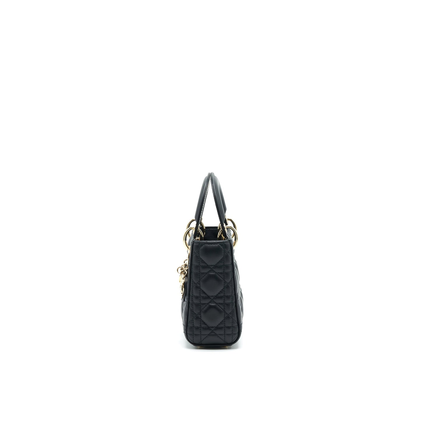 Dior Mini Lady Dior Tote Purse Lambskin Black