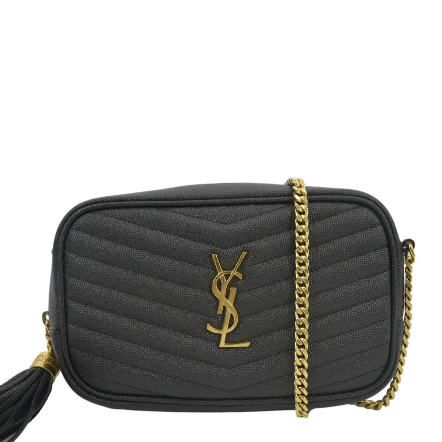 Saint Laurent Lou Leather Black Crossbody Style 28
