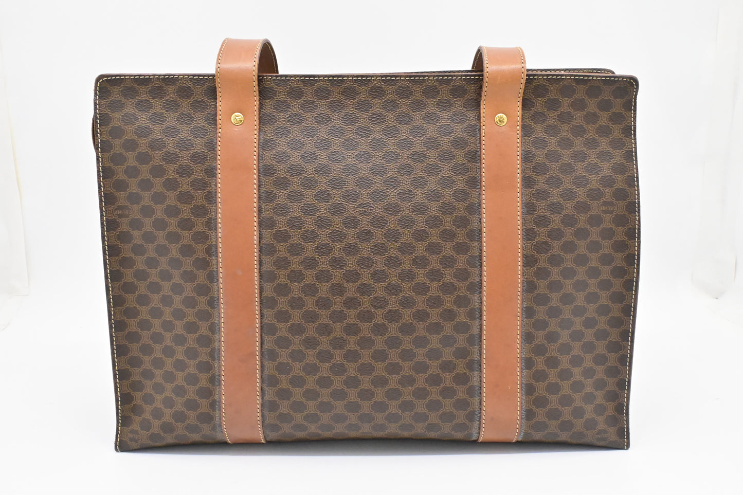 Celine Shoulder Bag in Brown Macadam Canvas