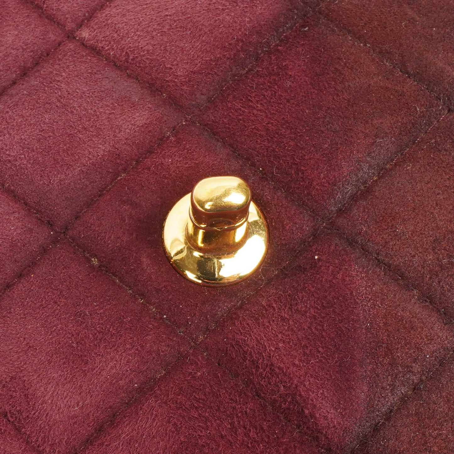 Chanel  Flap Quilted Burgundy Suede 24K Gold-Plated Hardware