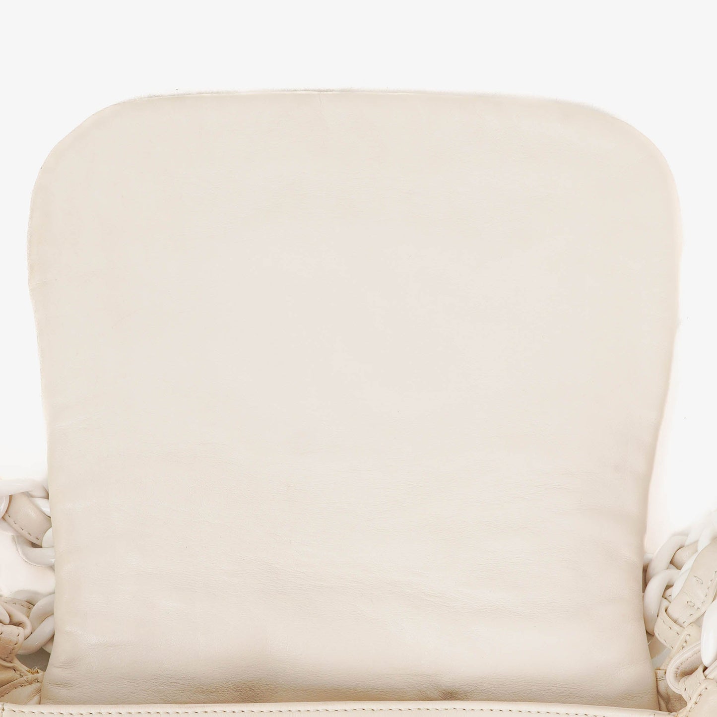Chanel Crinkled Patent Modern White Plastic Chain Flap Bag
