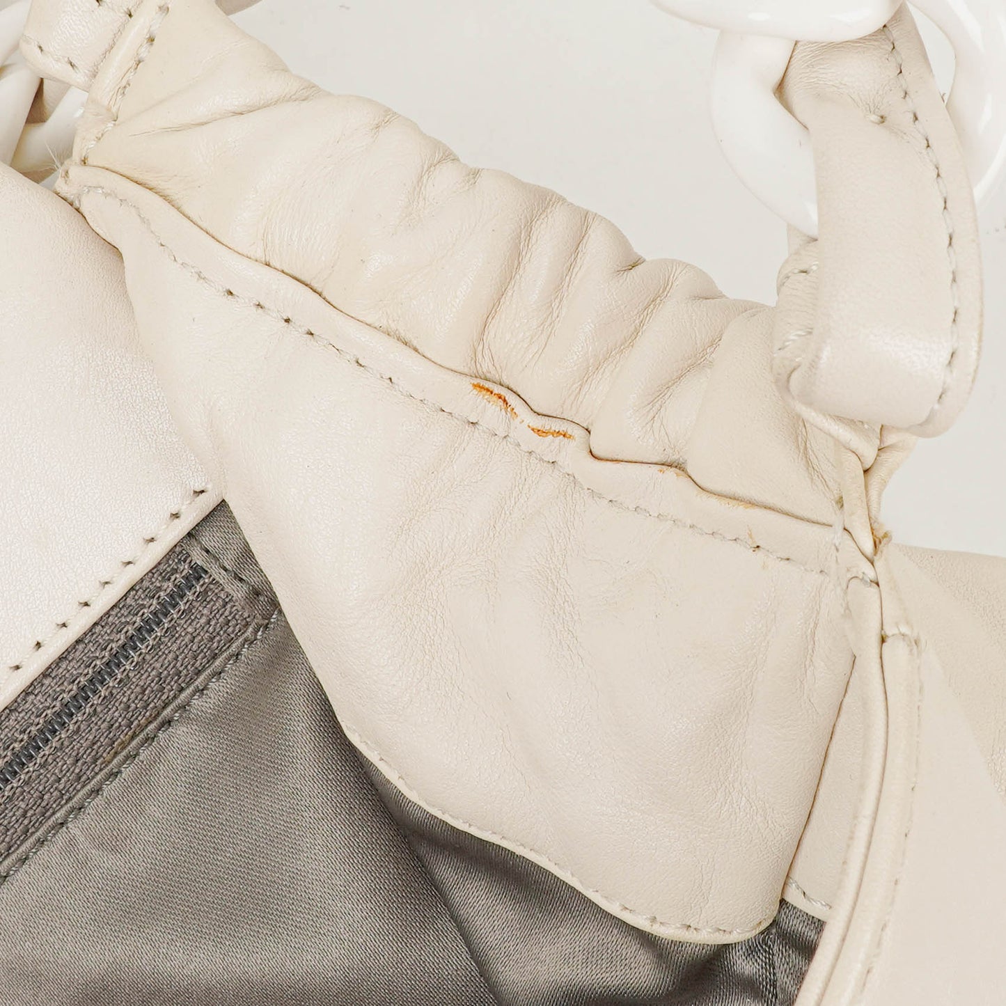 Chanel Crinkled Patent Modern White Plastic Chain Flap Bag