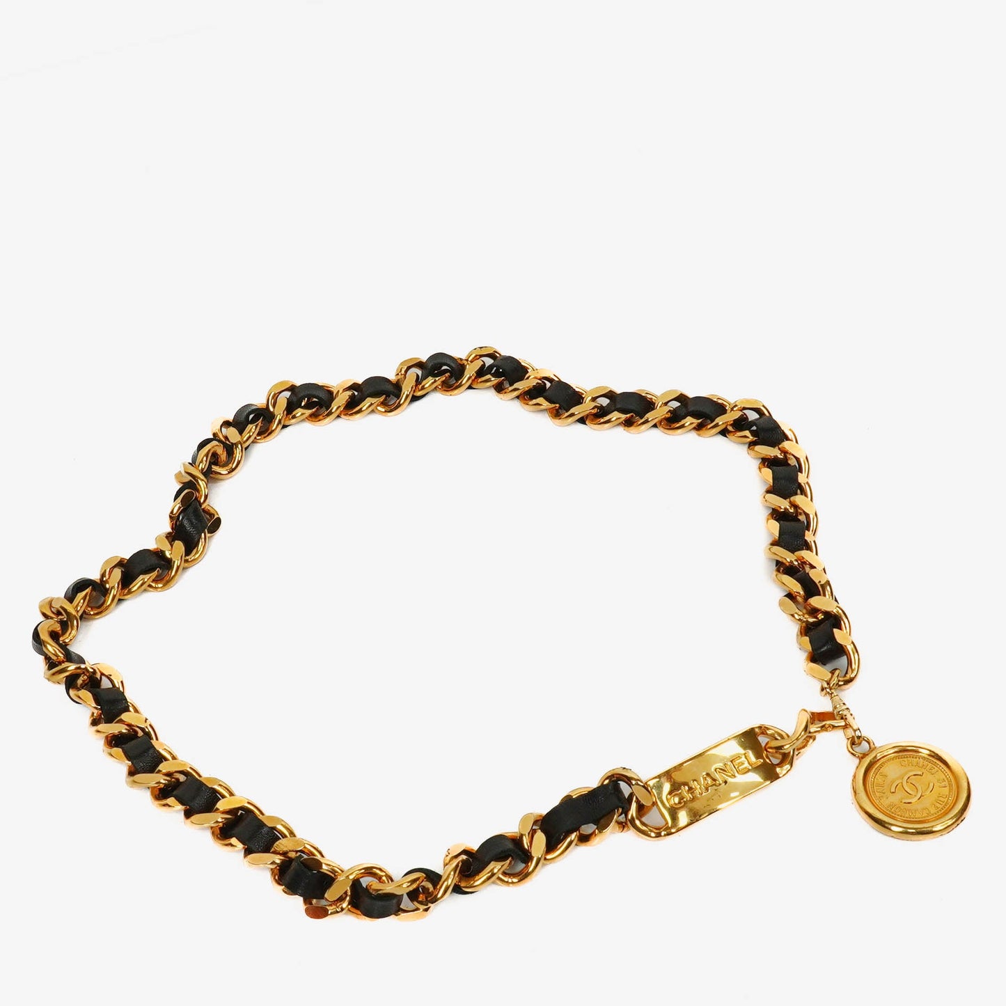 Chanel Coco Mark Leather Chain Belt
