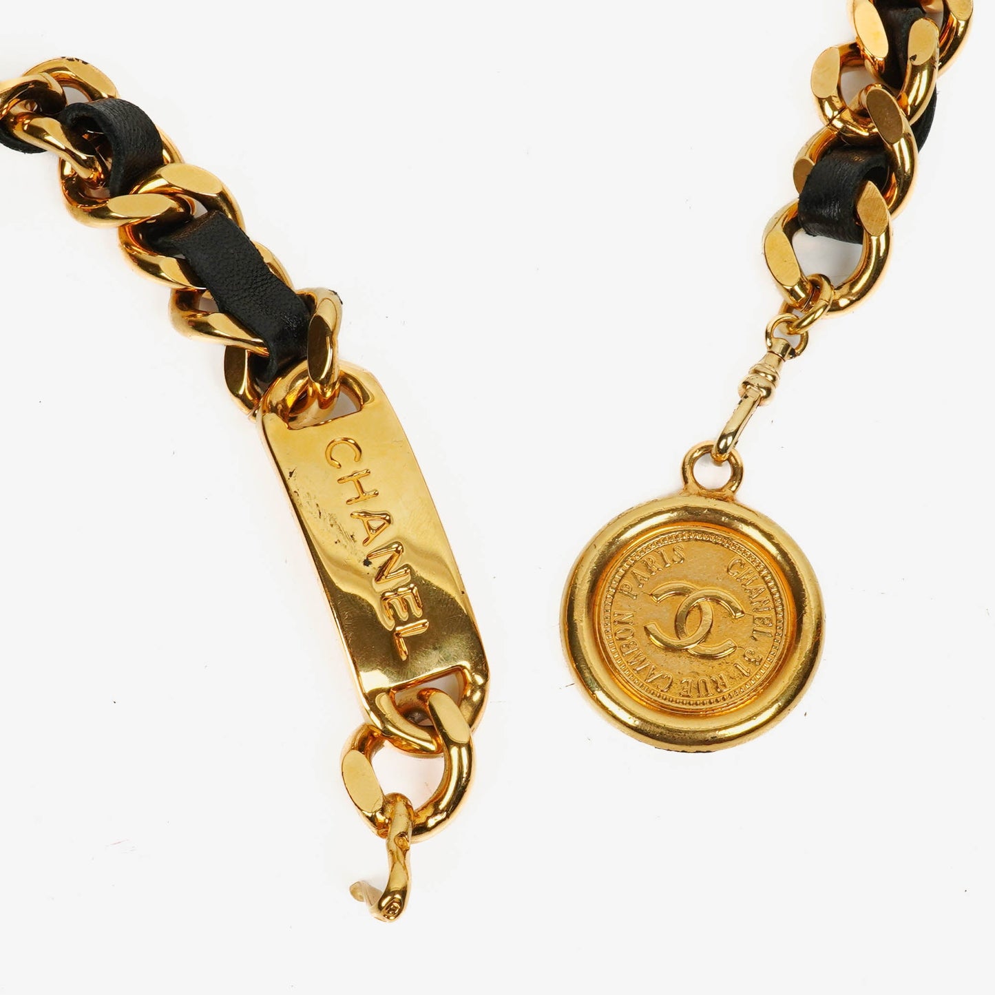 Chanel Coco Mark Leather Chain Belt