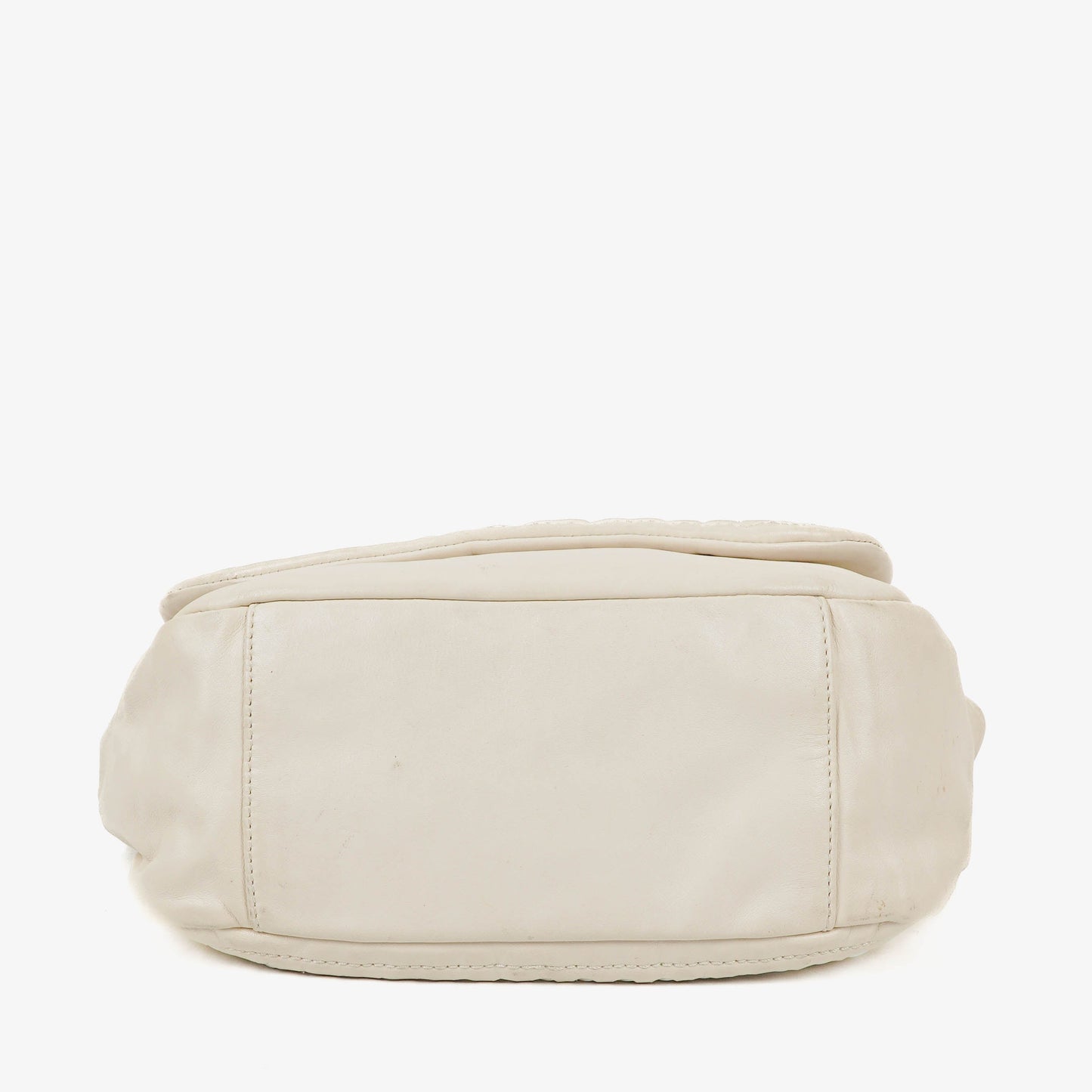 Chanel Crinkled Patent Modern White Plastic Chain Flap Bag