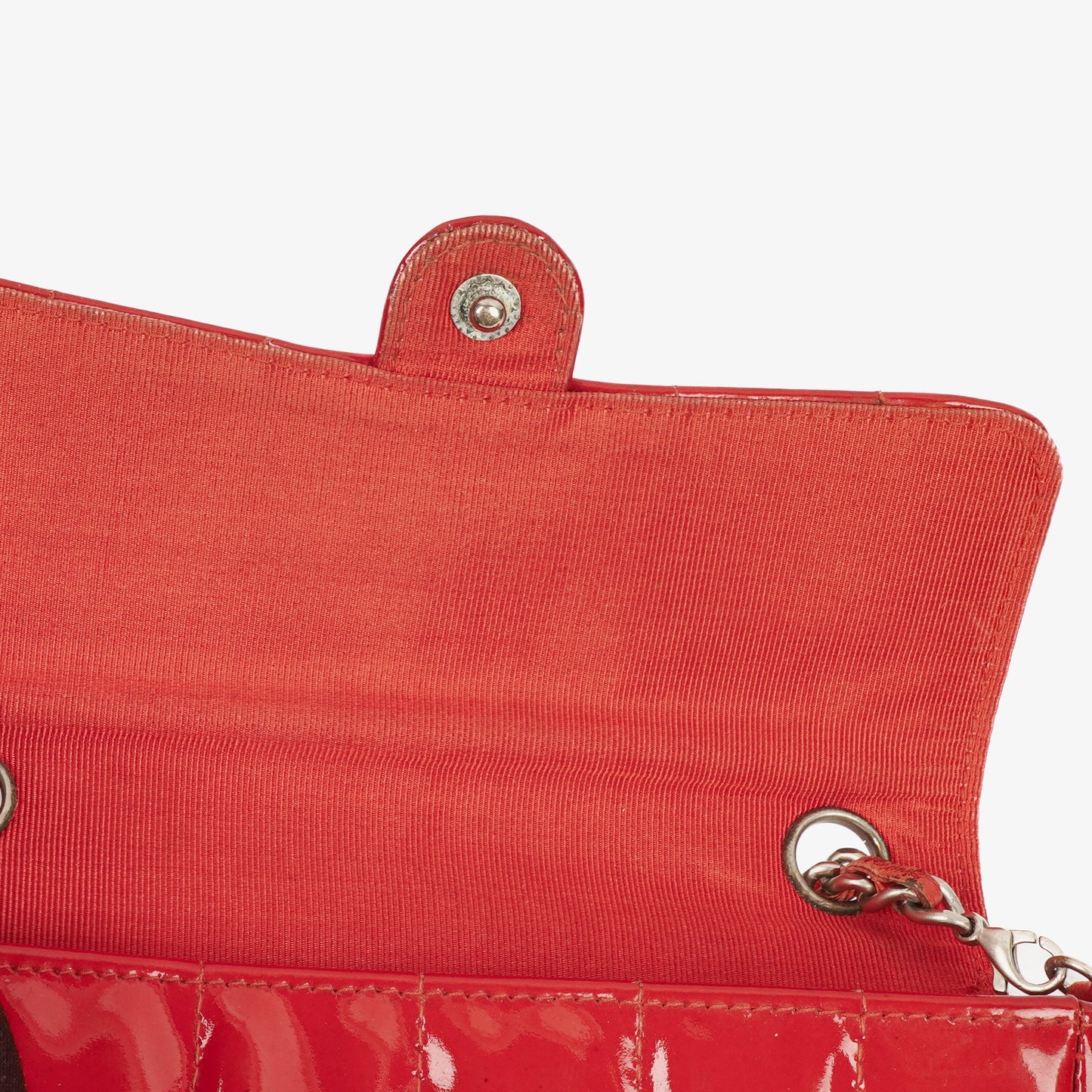 Chanel Red Patent Leather Chocolate Bar Waist Bag