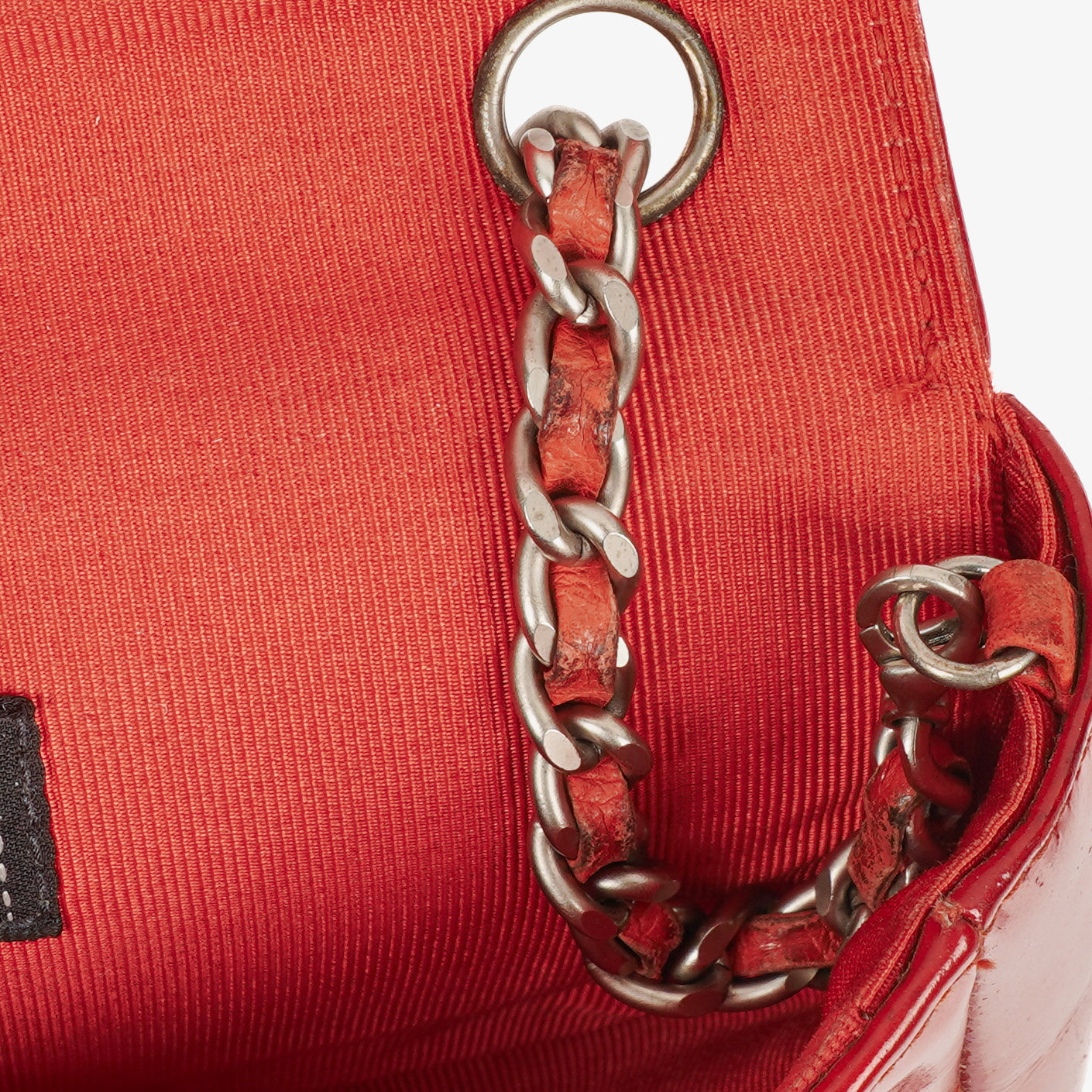 Chanel Red Patent Leather Chocolate Bar Waist Bag