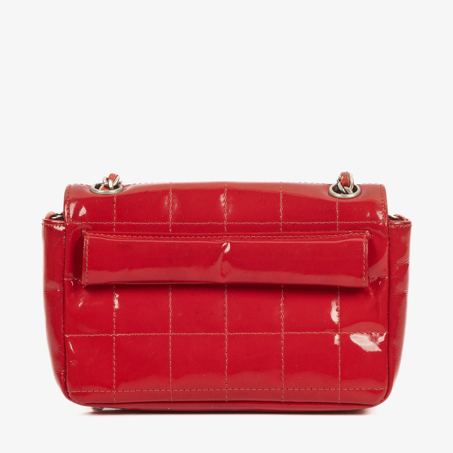 Chanel Red Patent Leather Chocolate Bar Waist Bag