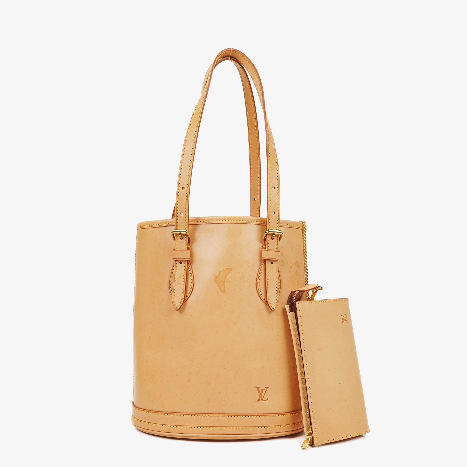 Louis Vuitton Neutral Vachetta Petit Bucket