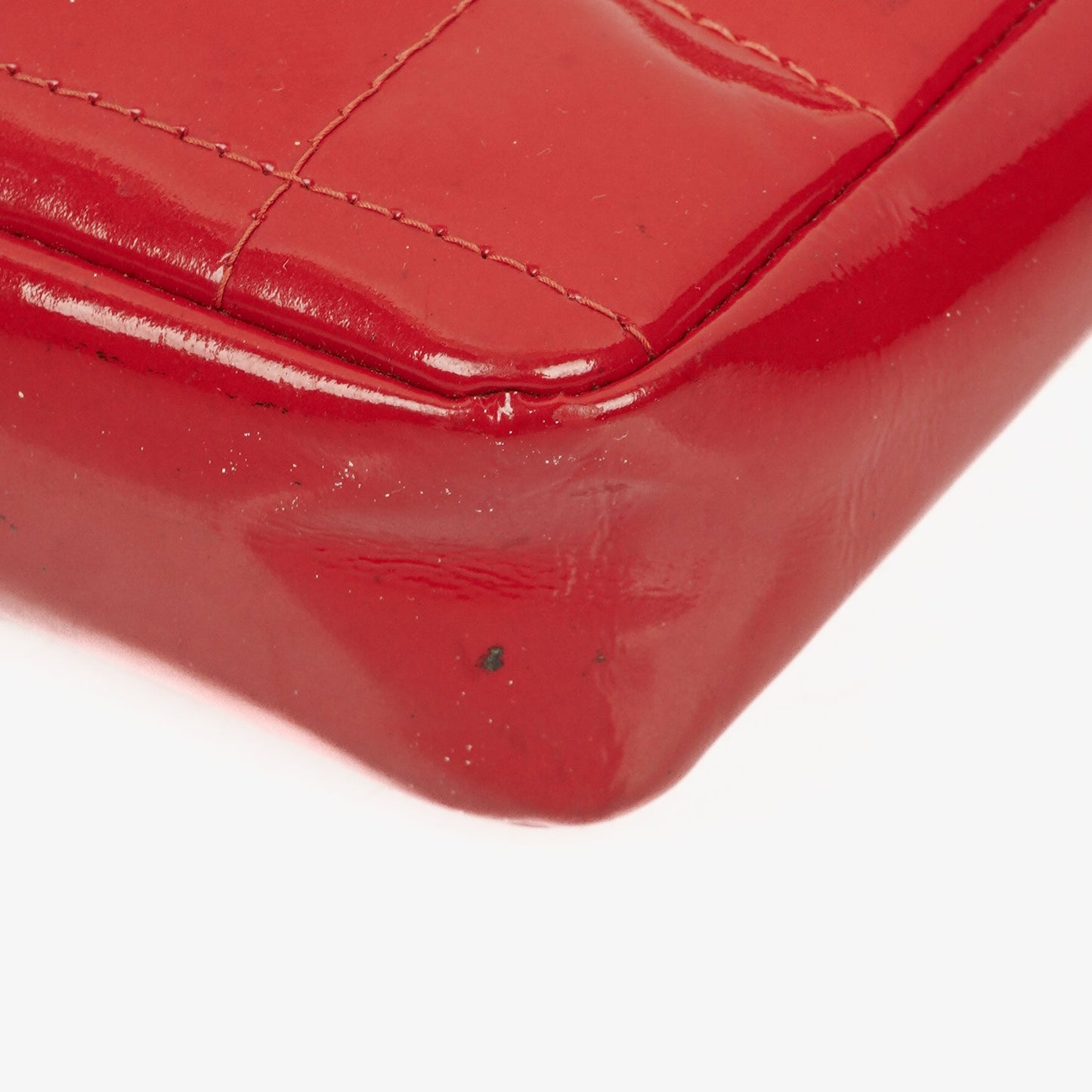 Chanel Red Patent Leather Chocolate Bar Waist Bag