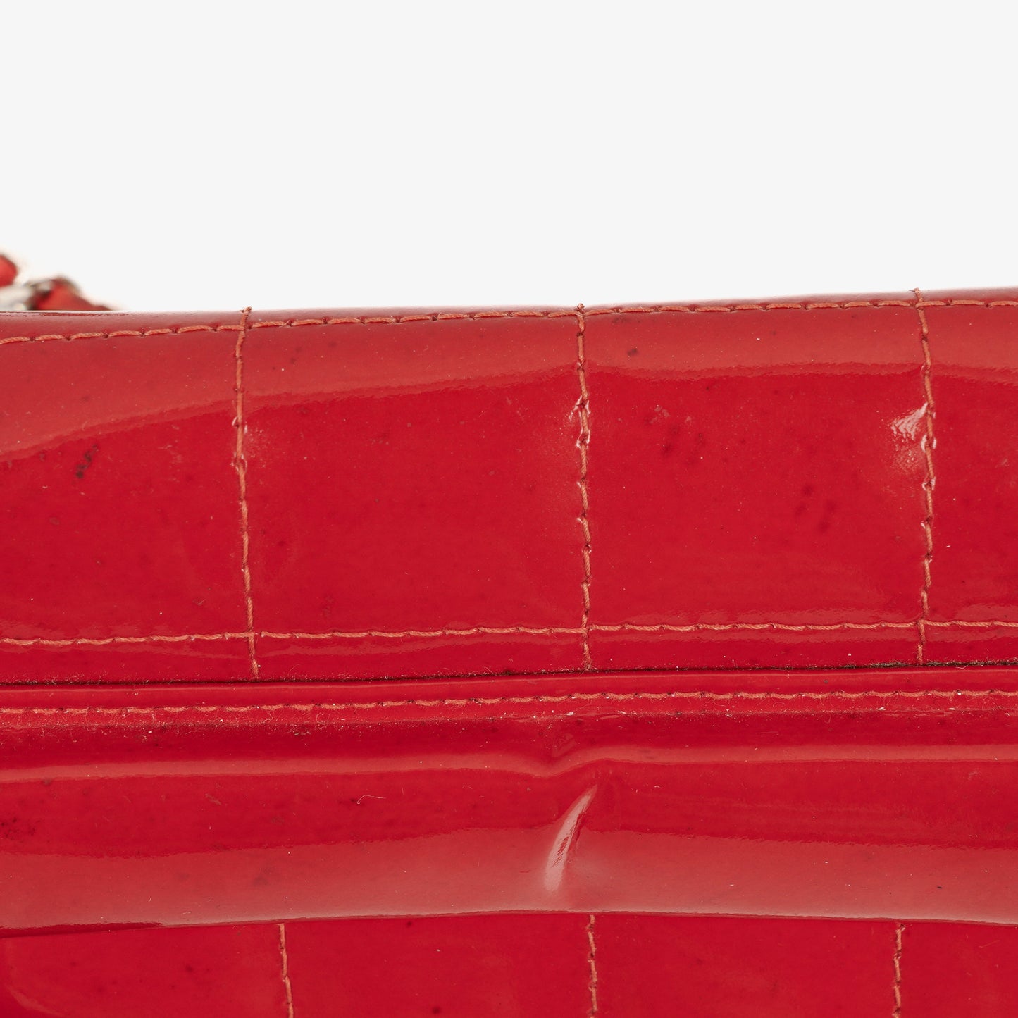 Chanel Red Patent Leather Chocolate Bar Waist Bag
