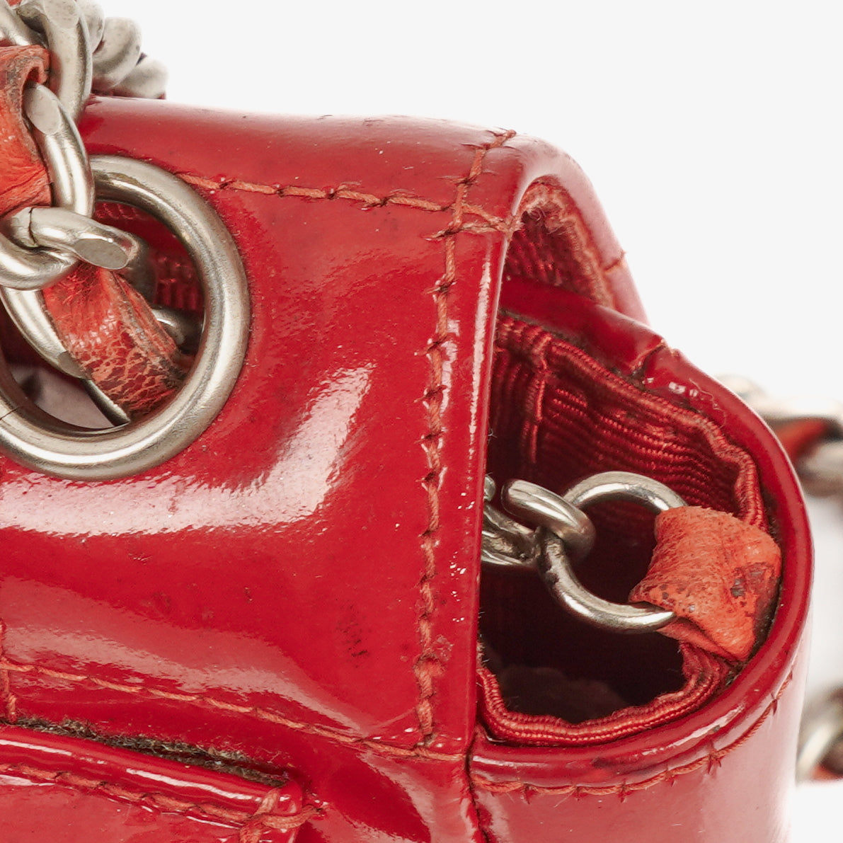 Chanel Red Patent Leather Chocolate Bar Waist Bag
