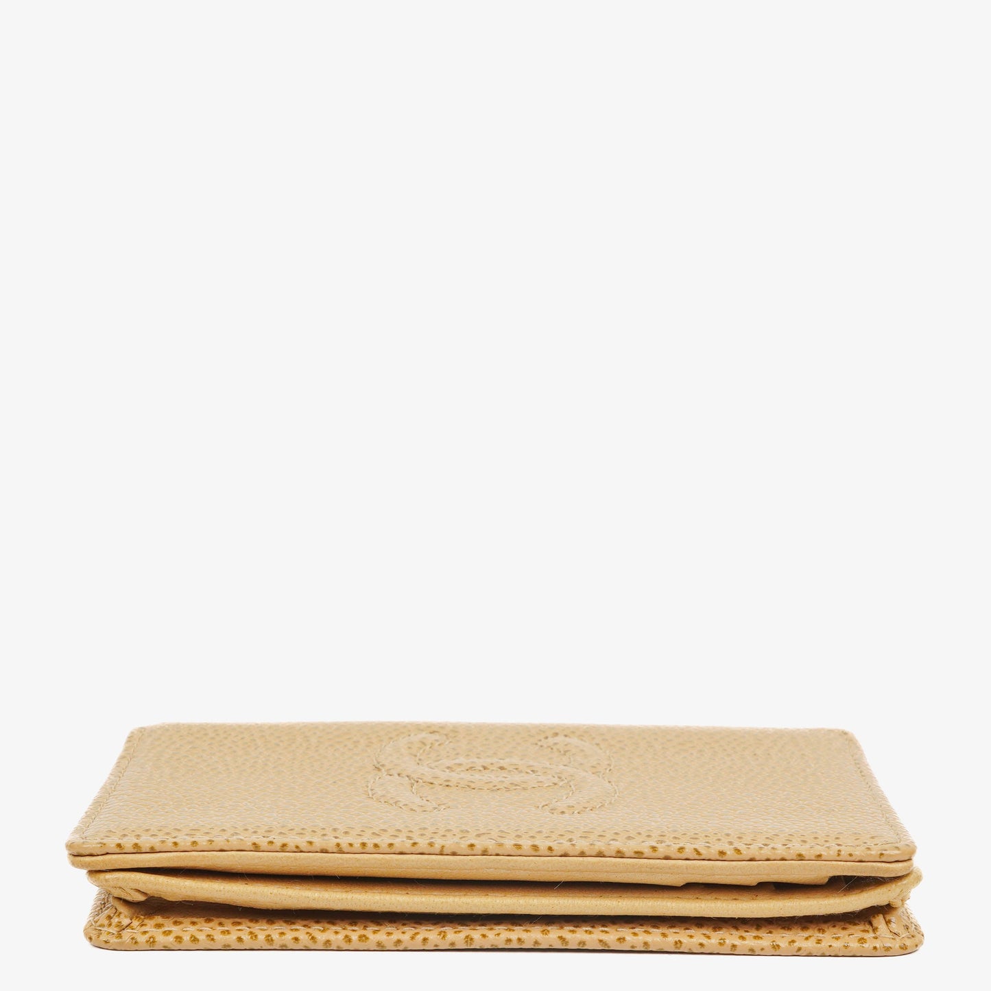 Chanel Timeless Caviar CC Card Holder Wallet Beige