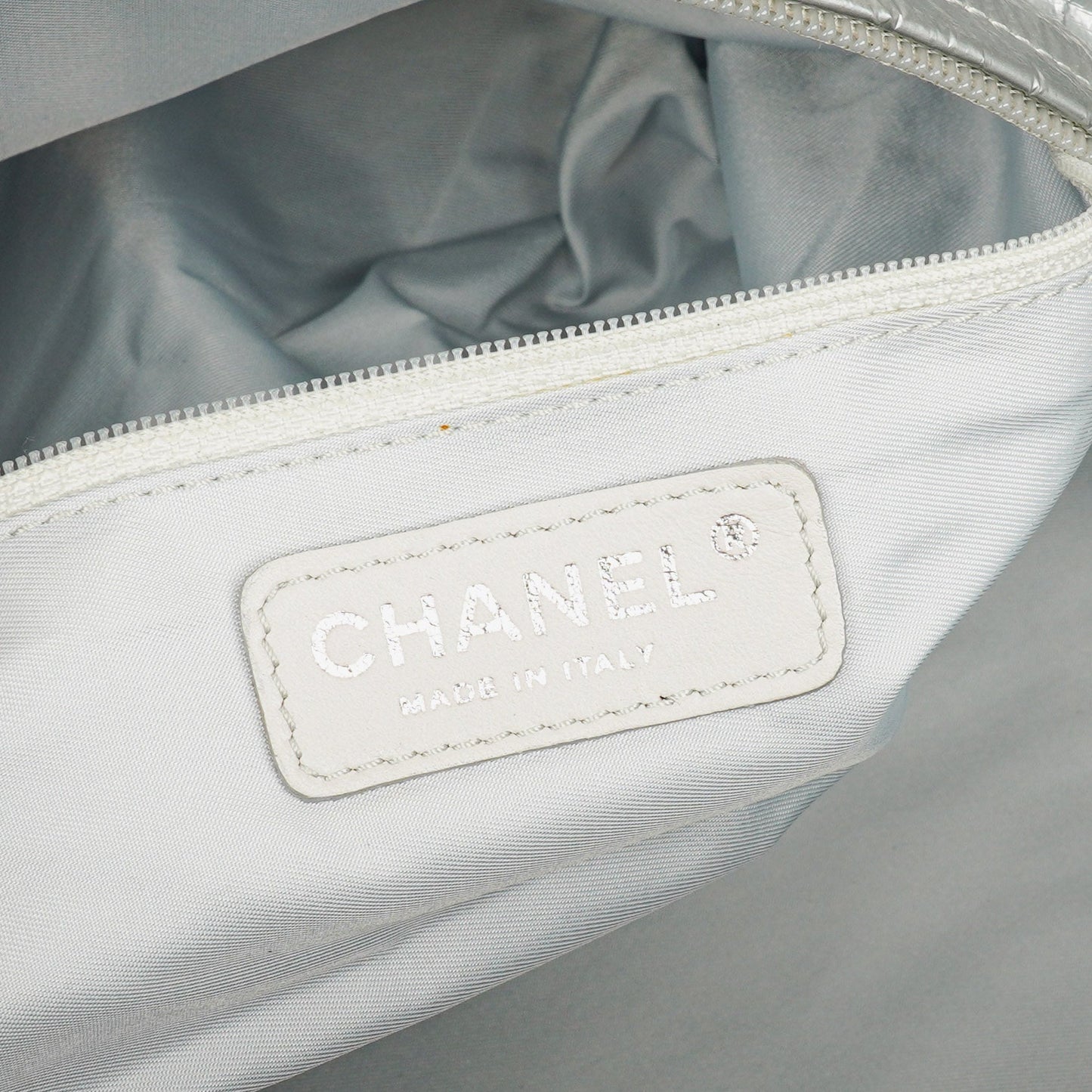 Chanel Metallic Quilted Nylon Boston Bag