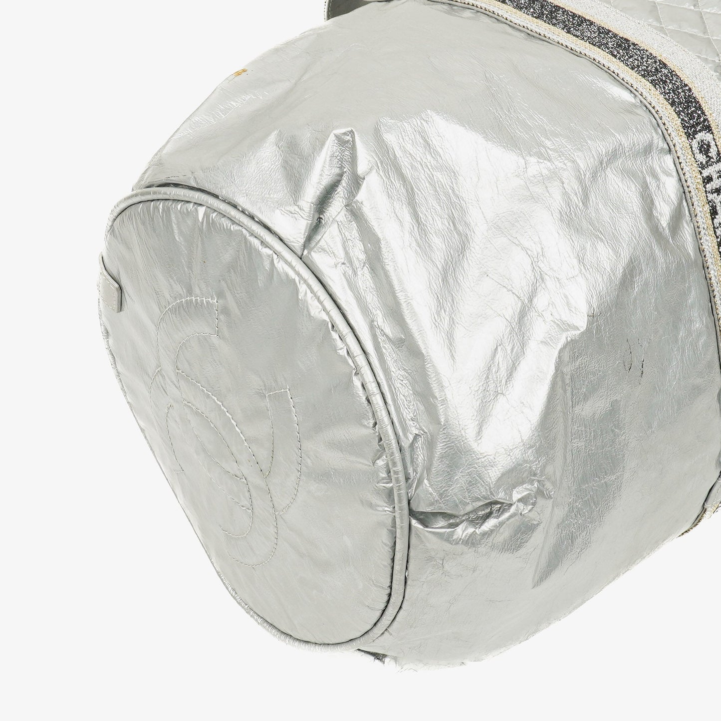 Chanel Metallic Quilted Nylon Boston Bag
