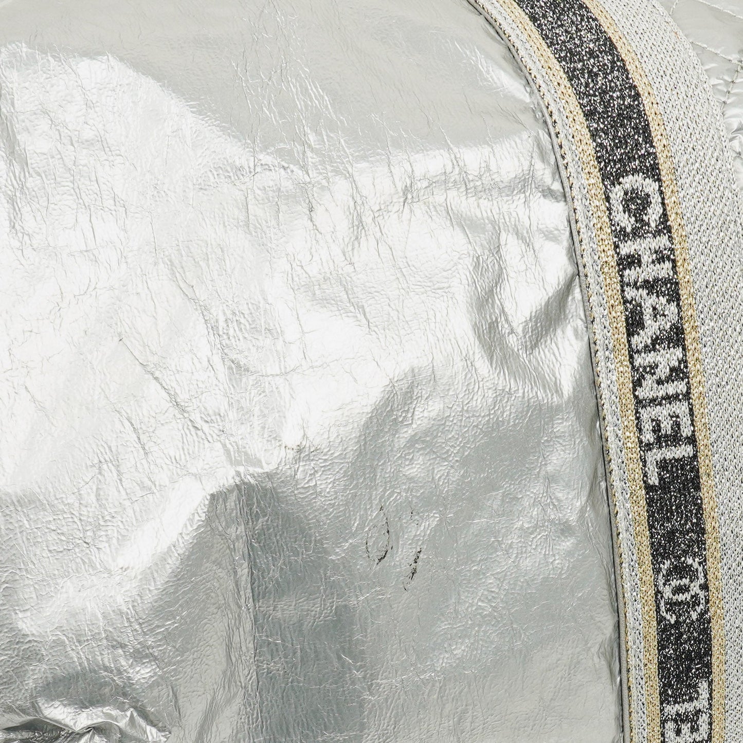 Chanel Metallic Quilted Nylon Boston Bag