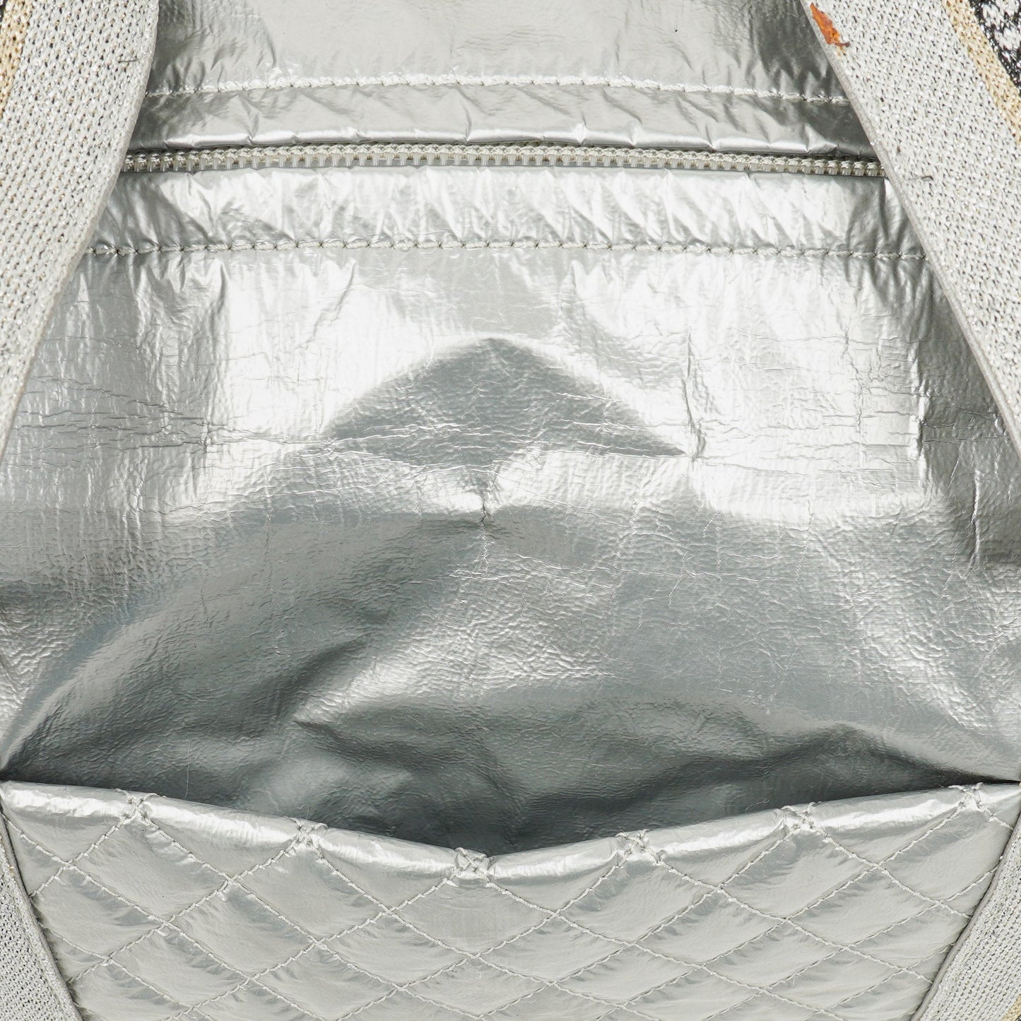 Chanel Metallic Quilted Nylon Boston Bag