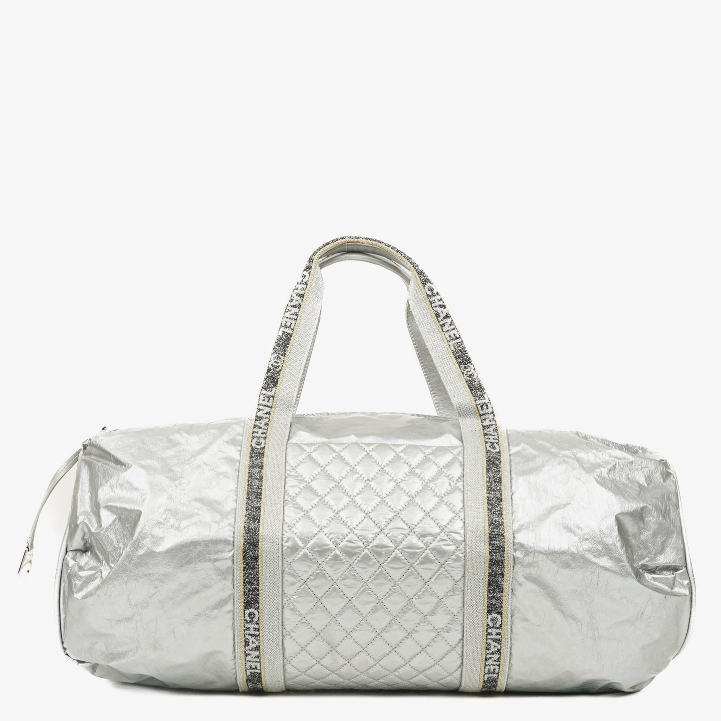 Chanel Metallic Quilted Nylon Boston Bag