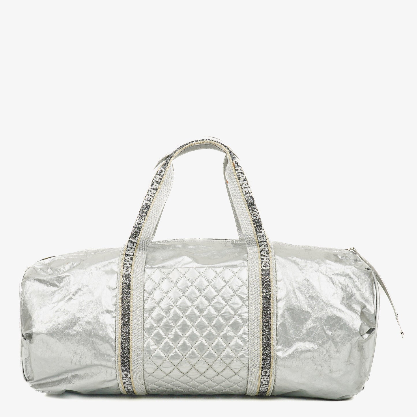 Chanel Metallic Quilted Nylon Boston Bag