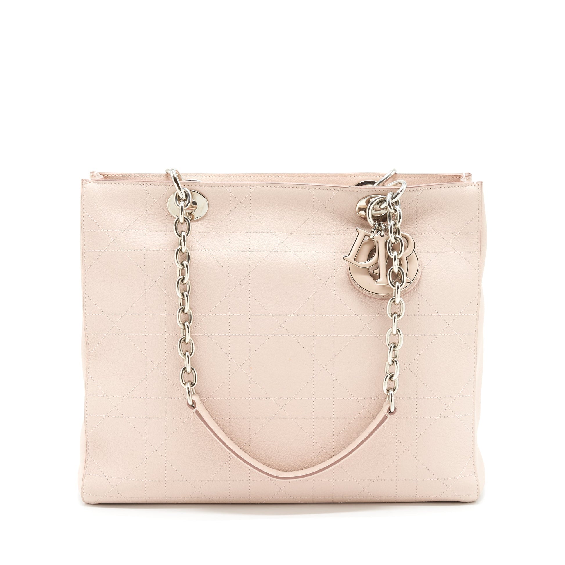 Dior Lady Dior Tote Purse Calfskin Light Beige