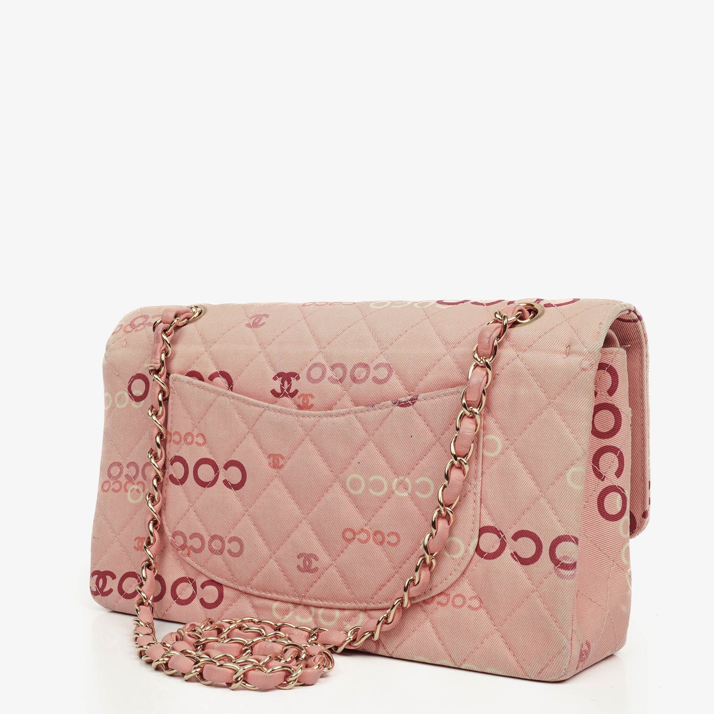 Chanel COCO Print Medium Classic Double Flap Flap Bag 24K Gold-Plated Hardware