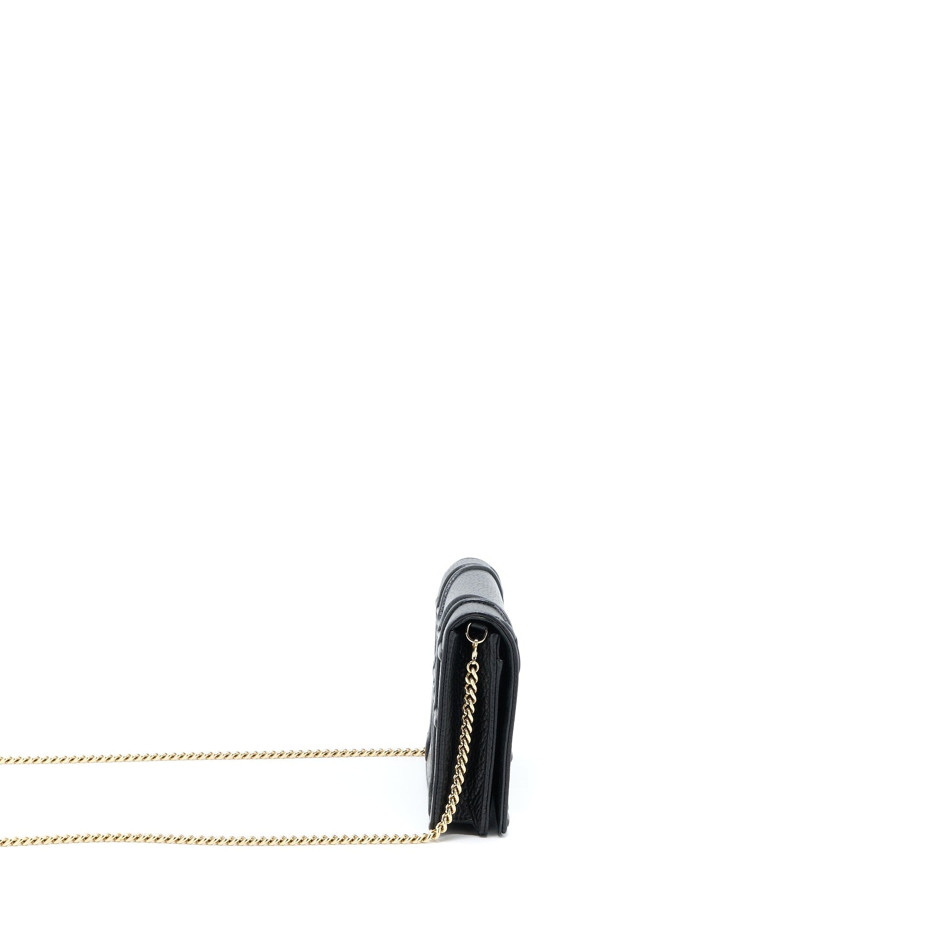 Dior Diorama Wallet On Chain Grained Calfskin Black