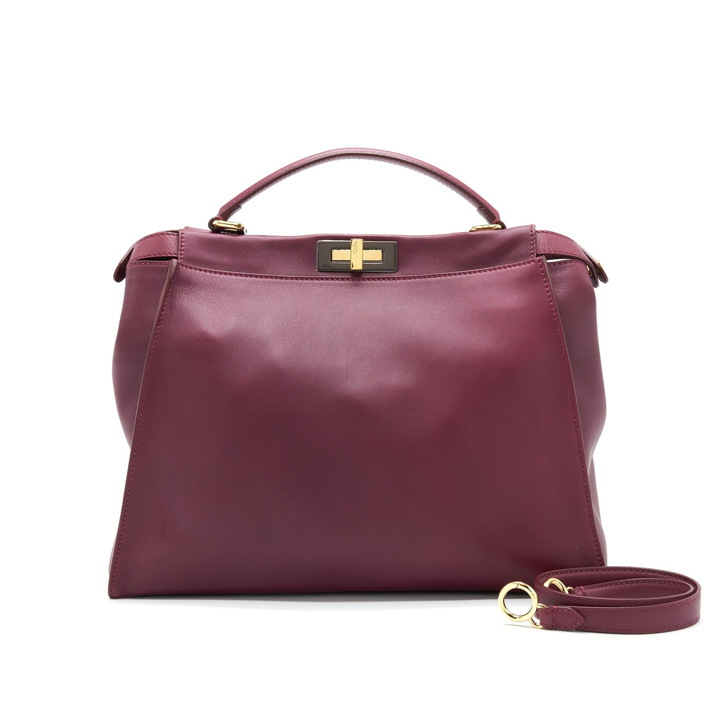 Fendi large Peekaboo Tote Purse Dark Red