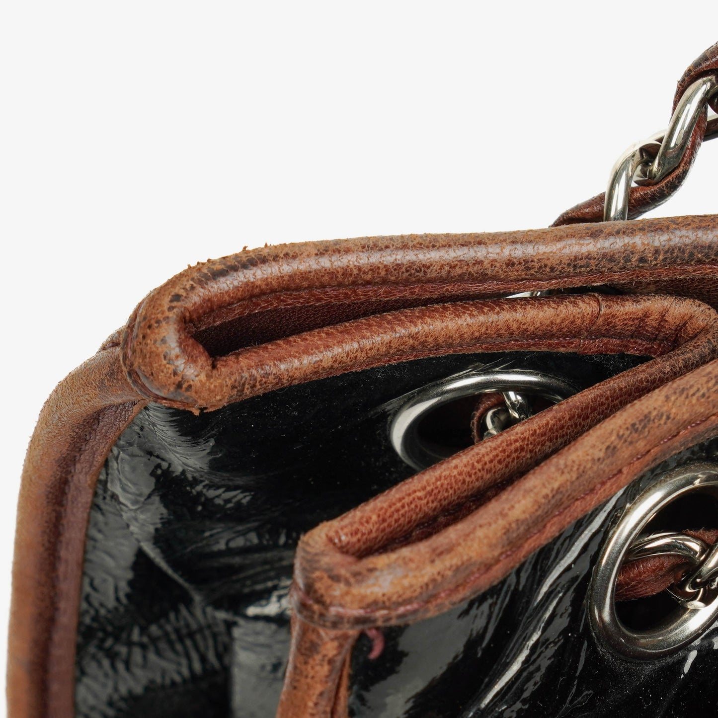 Chanel Patent Leather Chocolate Bar Quilted Tote
