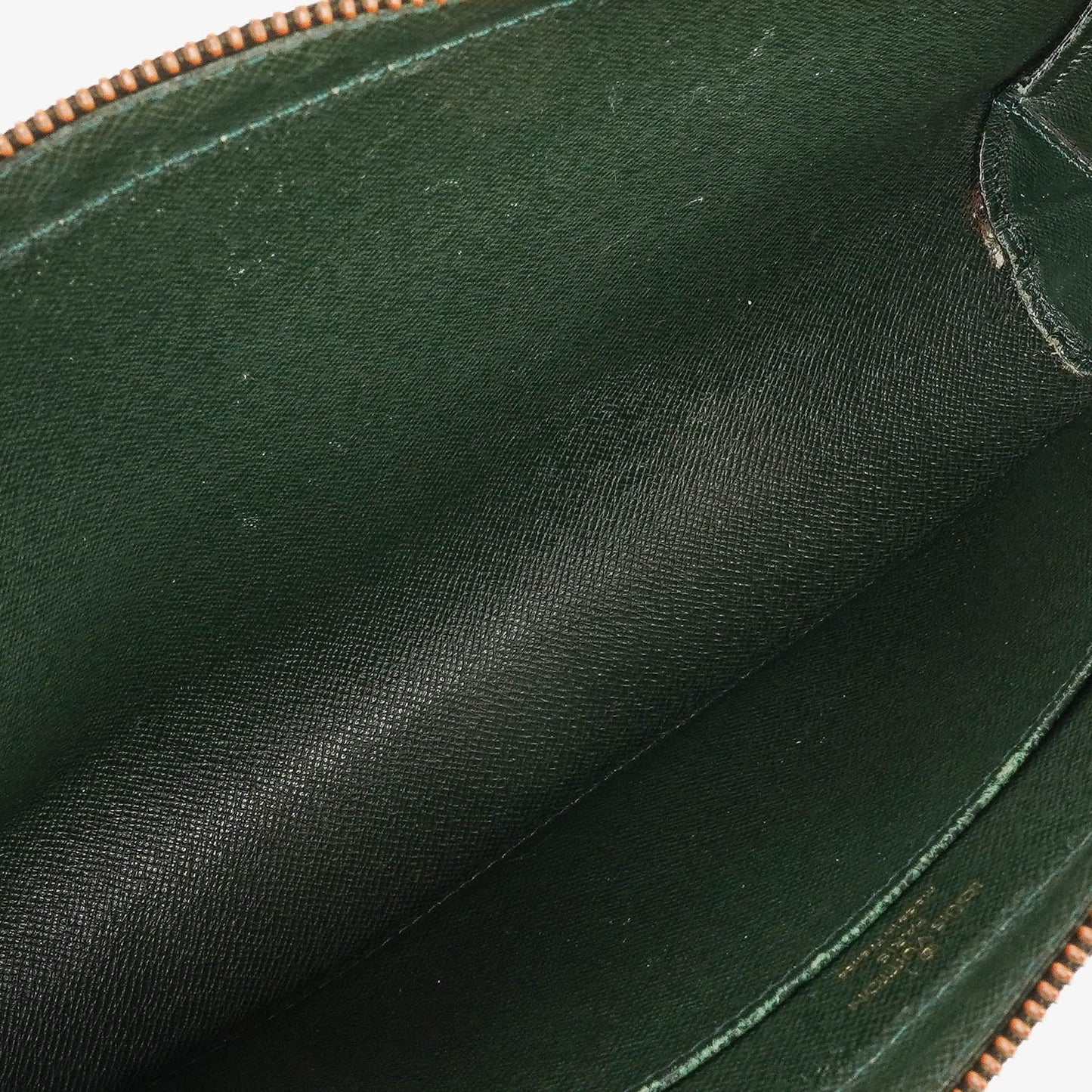 Louis Vuitton Taiga Green Leather Pochette Baikal Clutch Bag