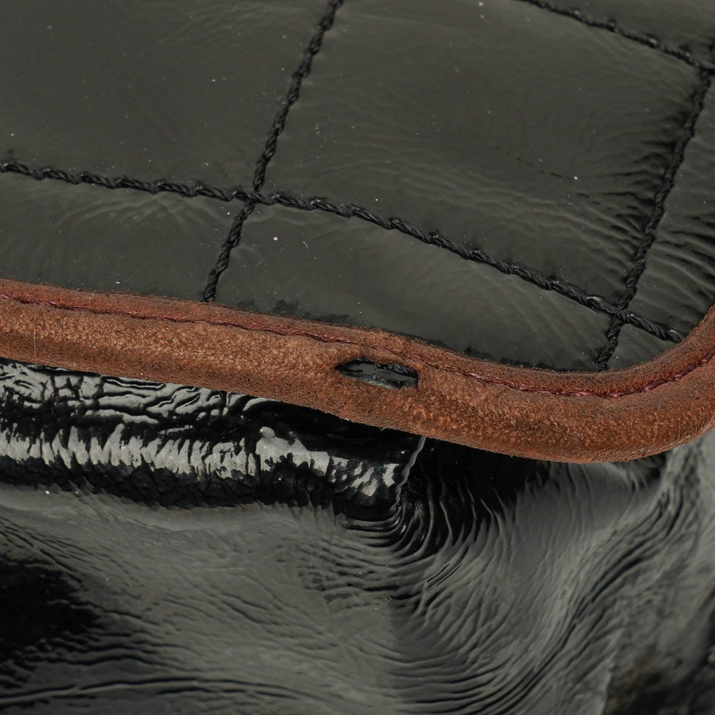 Chanel Patent Leather Chocolate Bar Quilted Tote
