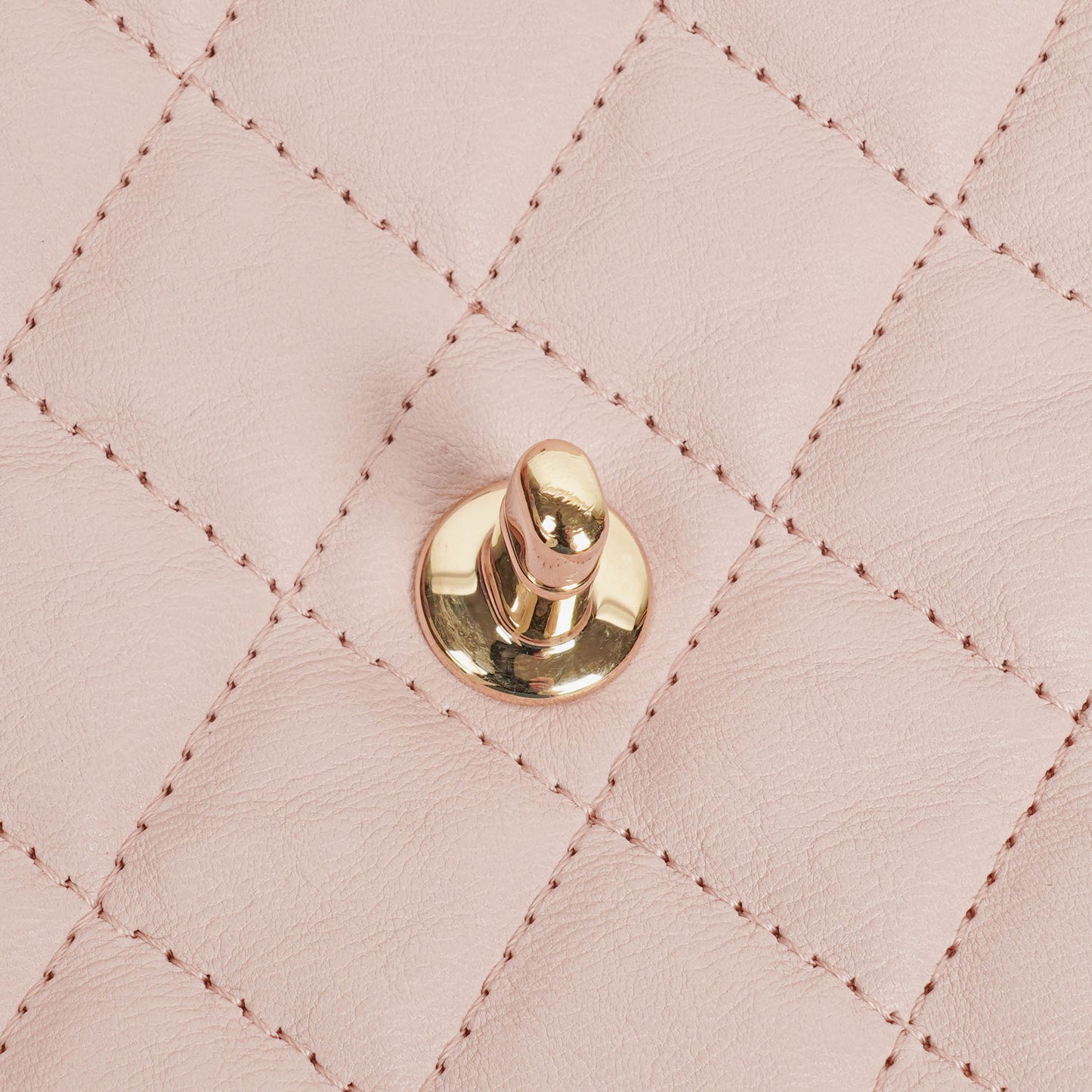 Chanel Light Pink Quilted Lambskin Flap Bag Champaigne Gold - Tone Hardware