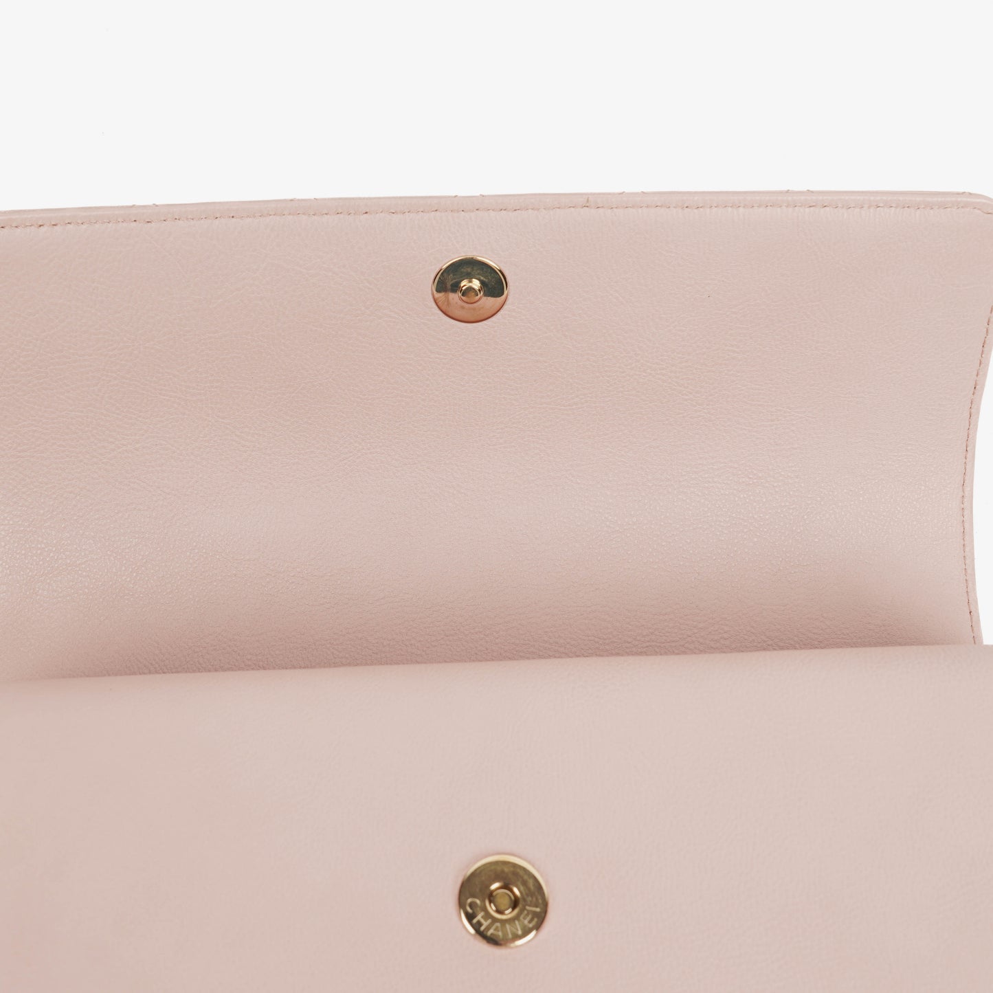 Chanel Light Pink Quilted Lambskin Flap Bag Champaigne Gold - Tone Hardware