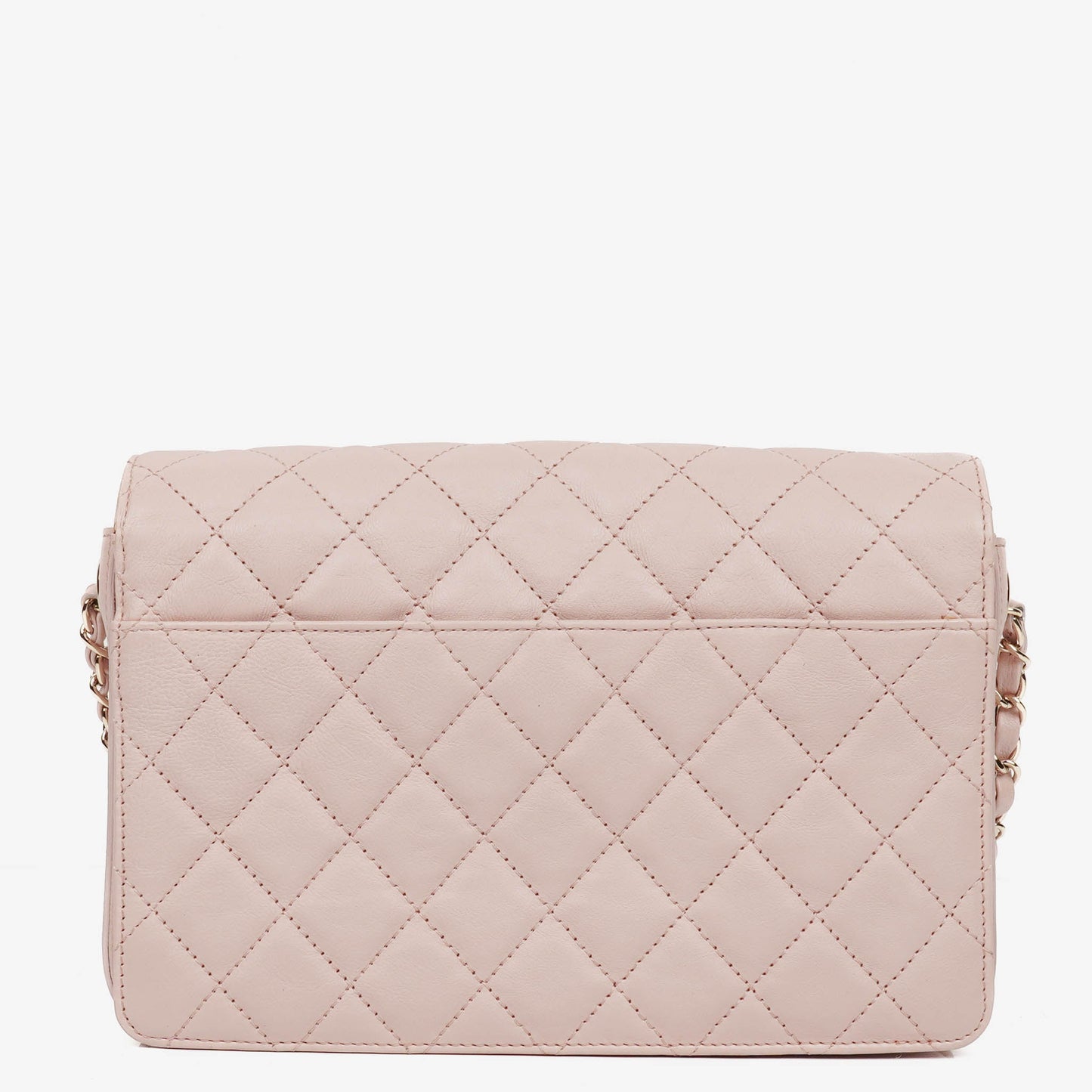 Chanel Light Pink Quilted Lambskin Flap Bag Champaigne Gold - Tone Hardware