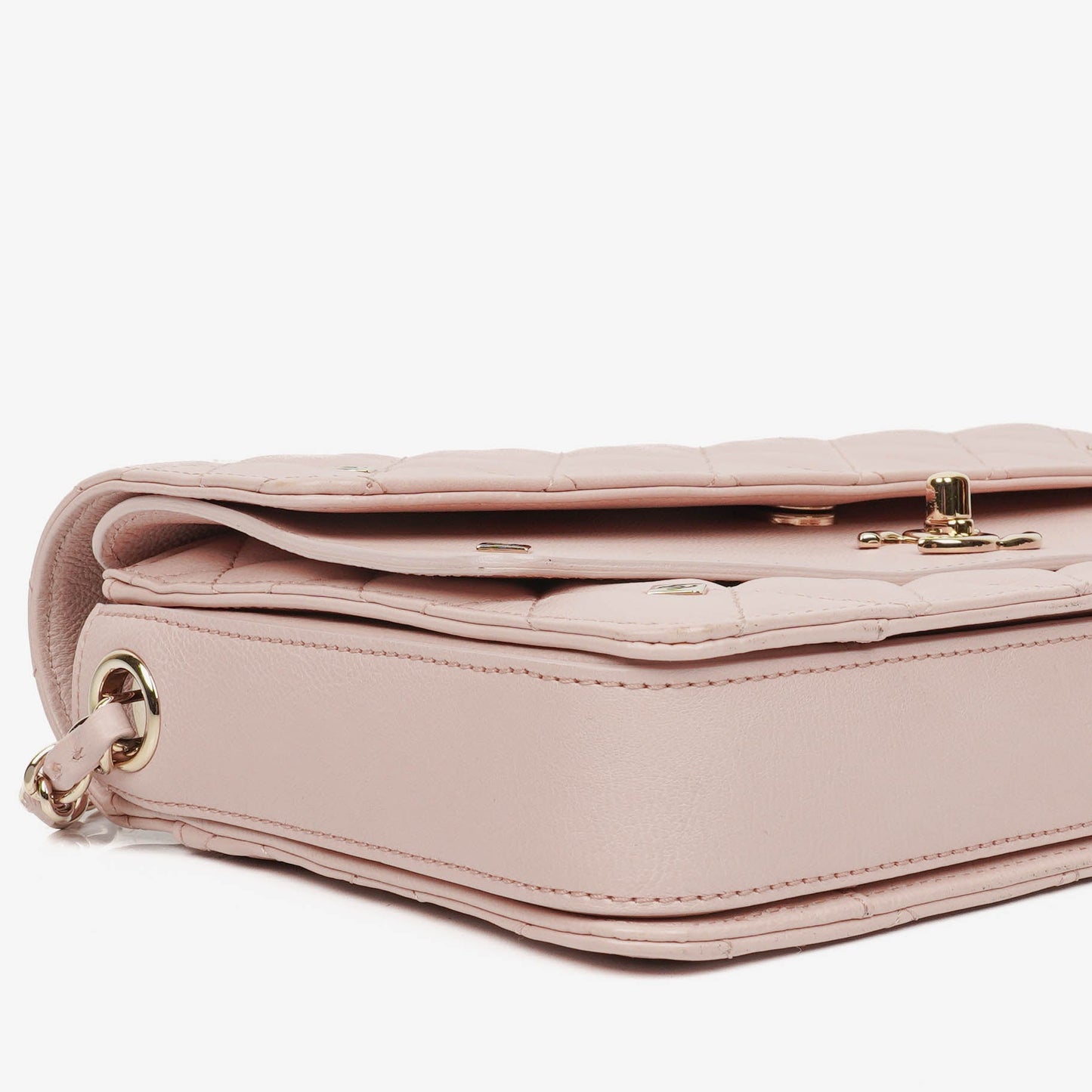 Chanel Light Pink Quilted Lambskin Flap Bag Champaigne Gold - Tone Hardware