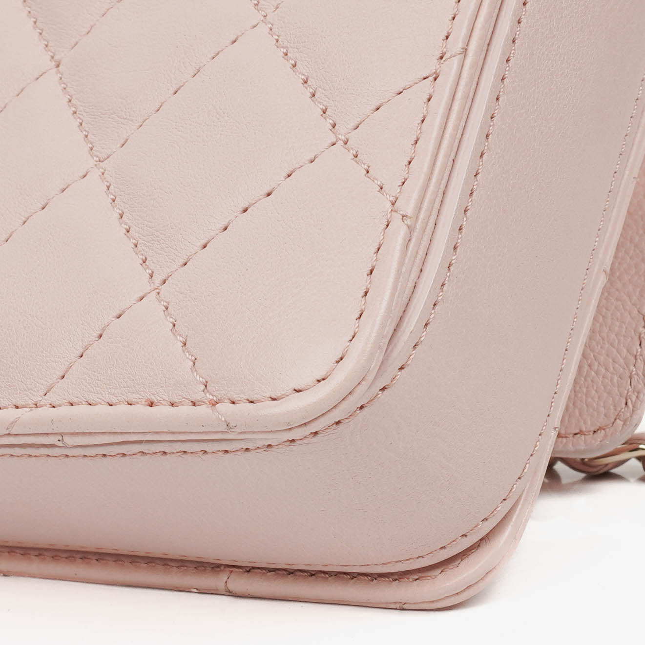 Chanel Light Pink Quilted Lambskin Flap Bag Champaigne Gold - Tone Hardware